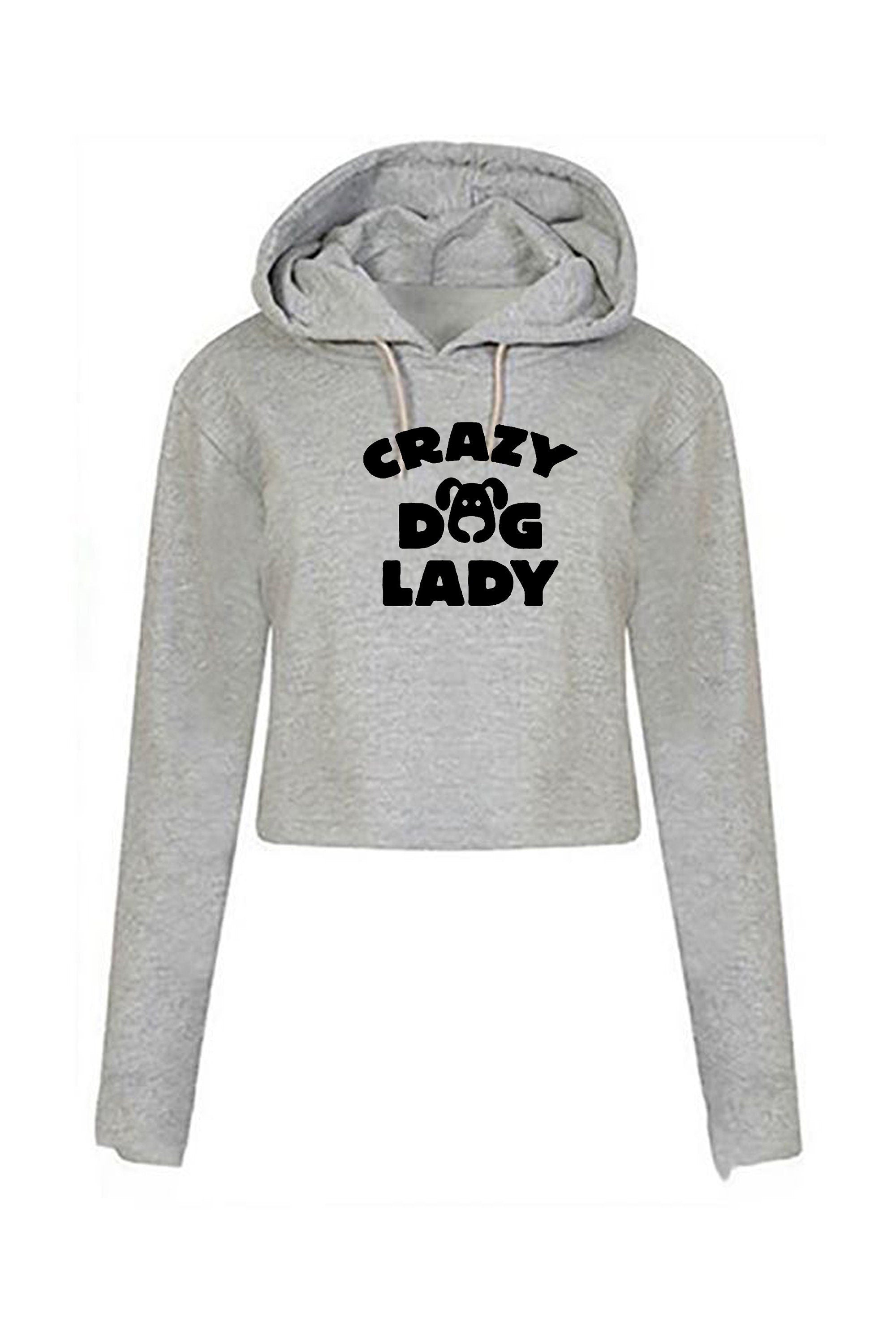 Crazy dog lady crop top crop-tops hoodie hood hooded funny top for womens ladies unisex gift for dog lovers birthday present xmas top