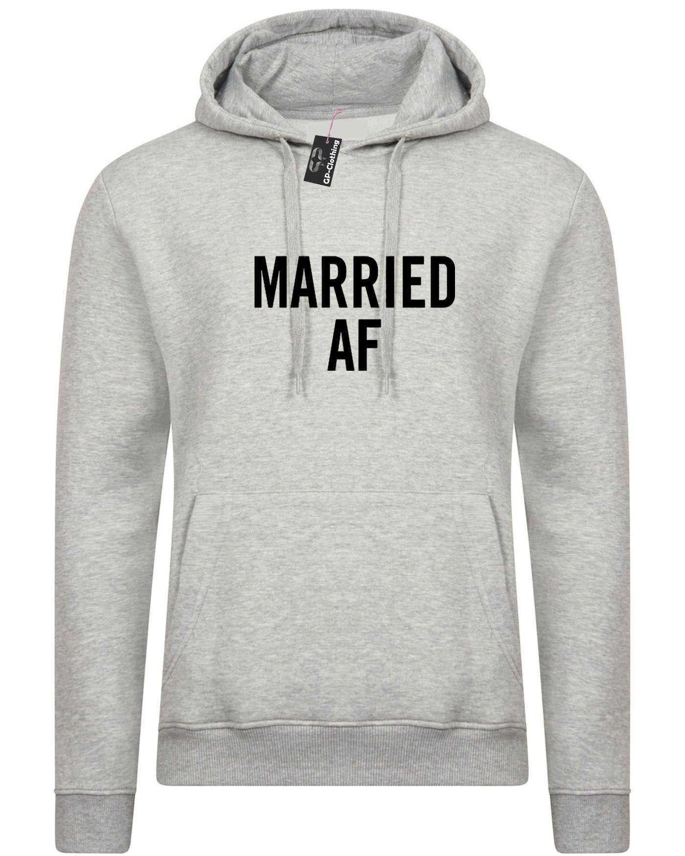 Married af sweatshirt jumper sweater shirt - wedding bride groom honeymoon gift unisex joke funny wedding gift for couple