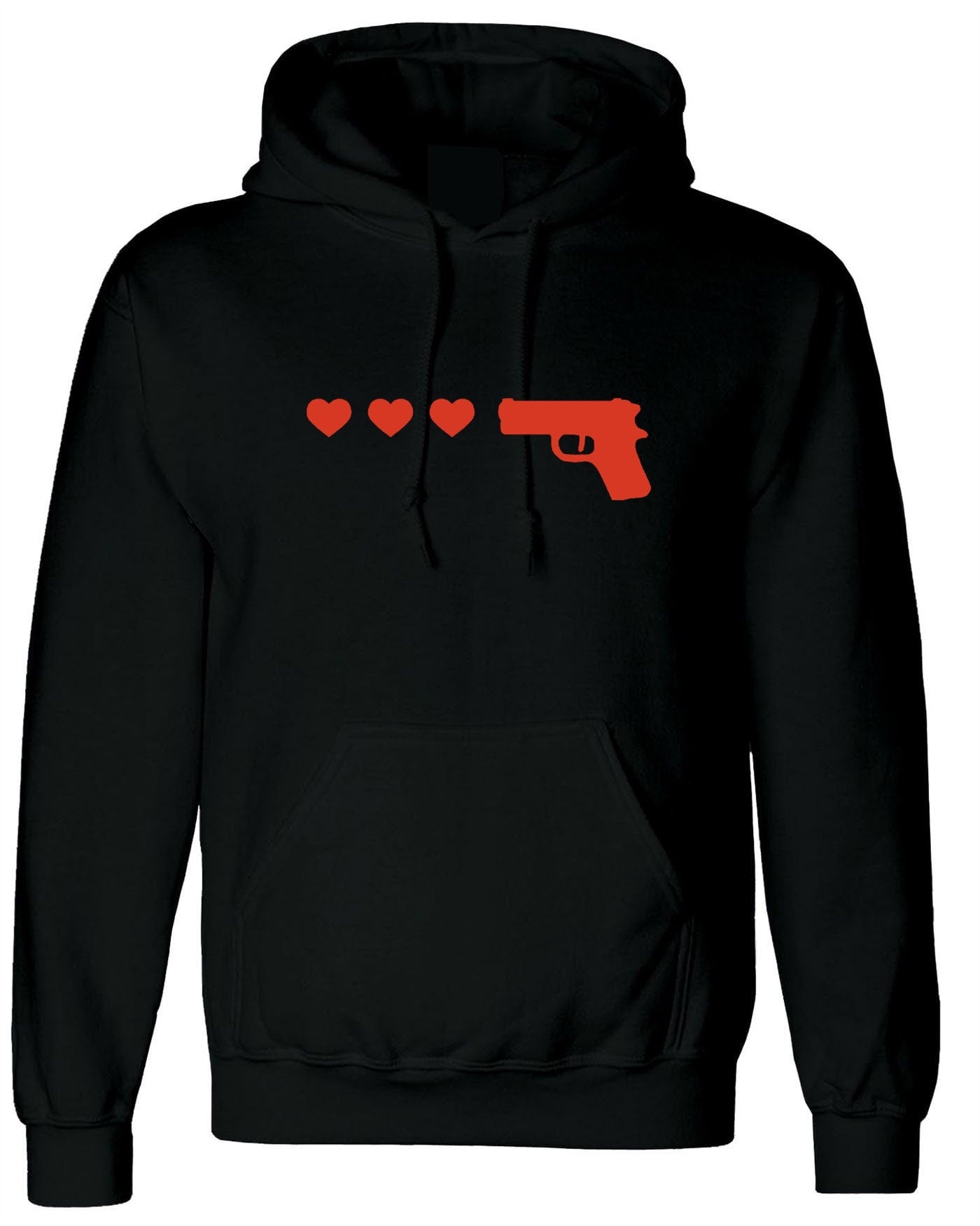 Gun hearts ringer hoodie hoody hood hooded top cute kawaii womens tumblr hipster grunge present