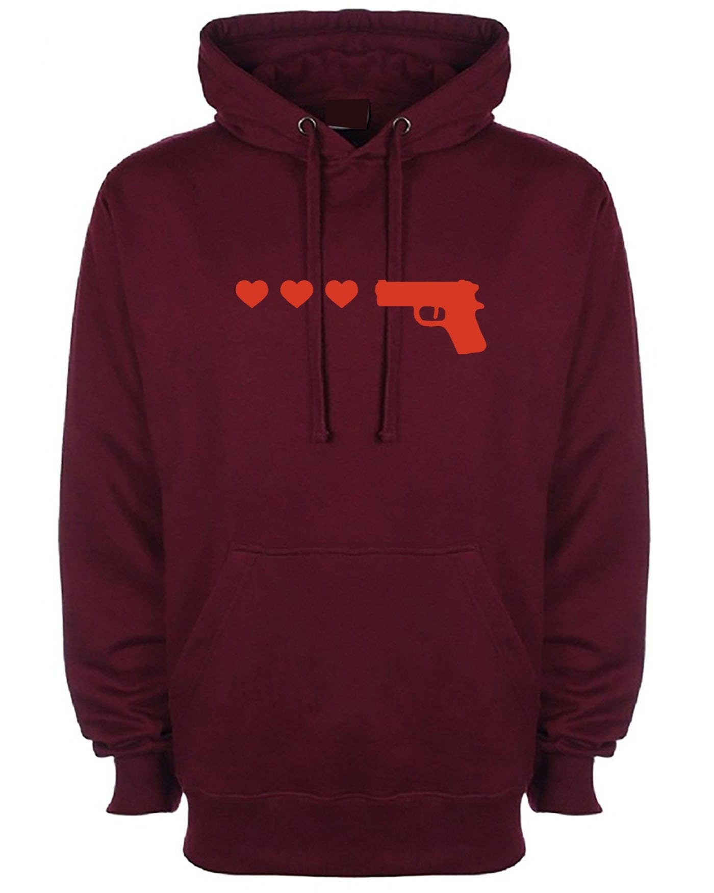 Gun hearts ringer hoodie hoody hood hooded top cute kawaii womens tumblr hipster grunge present