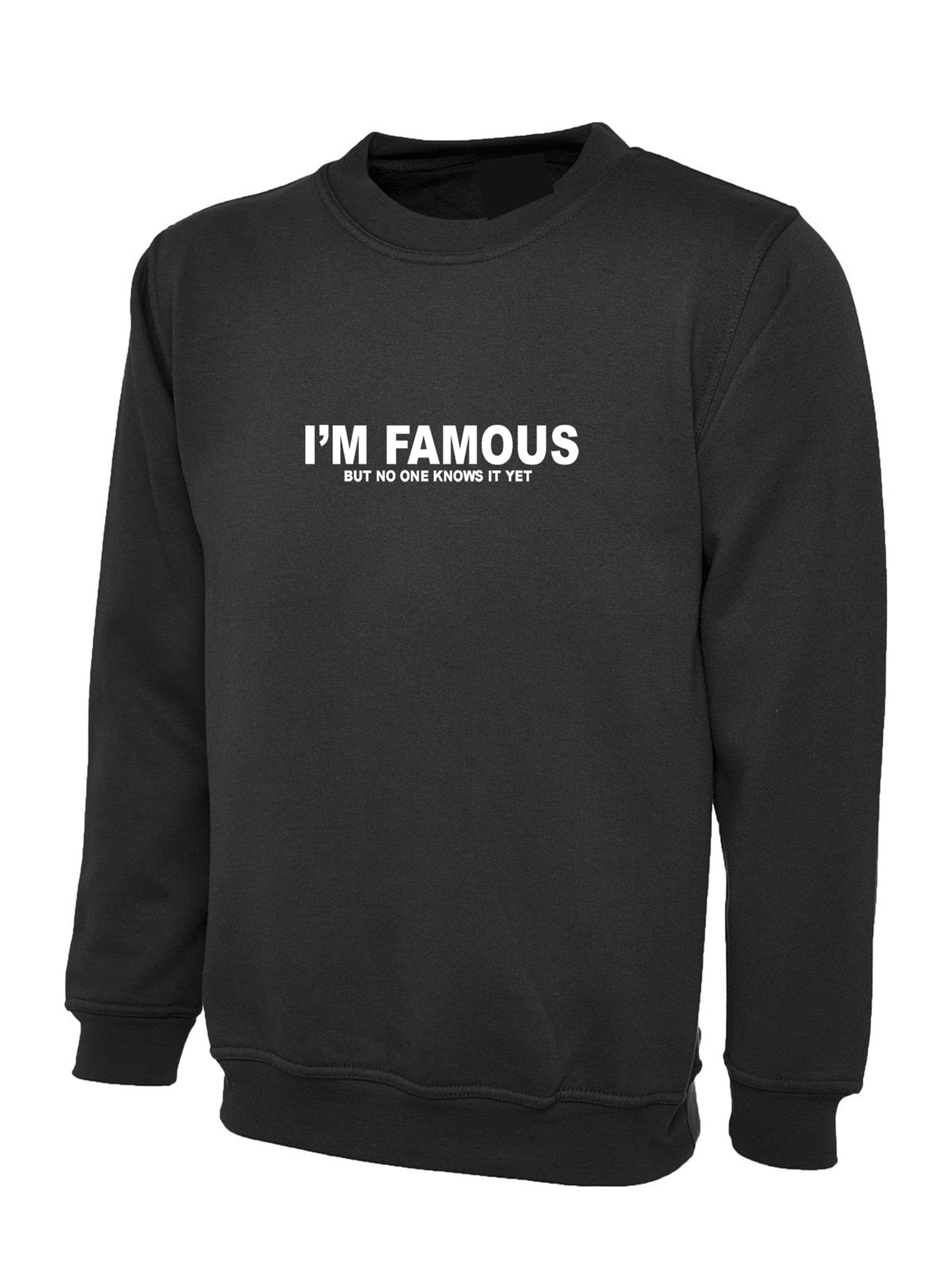 I'm famous but no one knows it yet confident cocky funny mens sweatshirt jumper sweater shirt joke slogan sarcastic