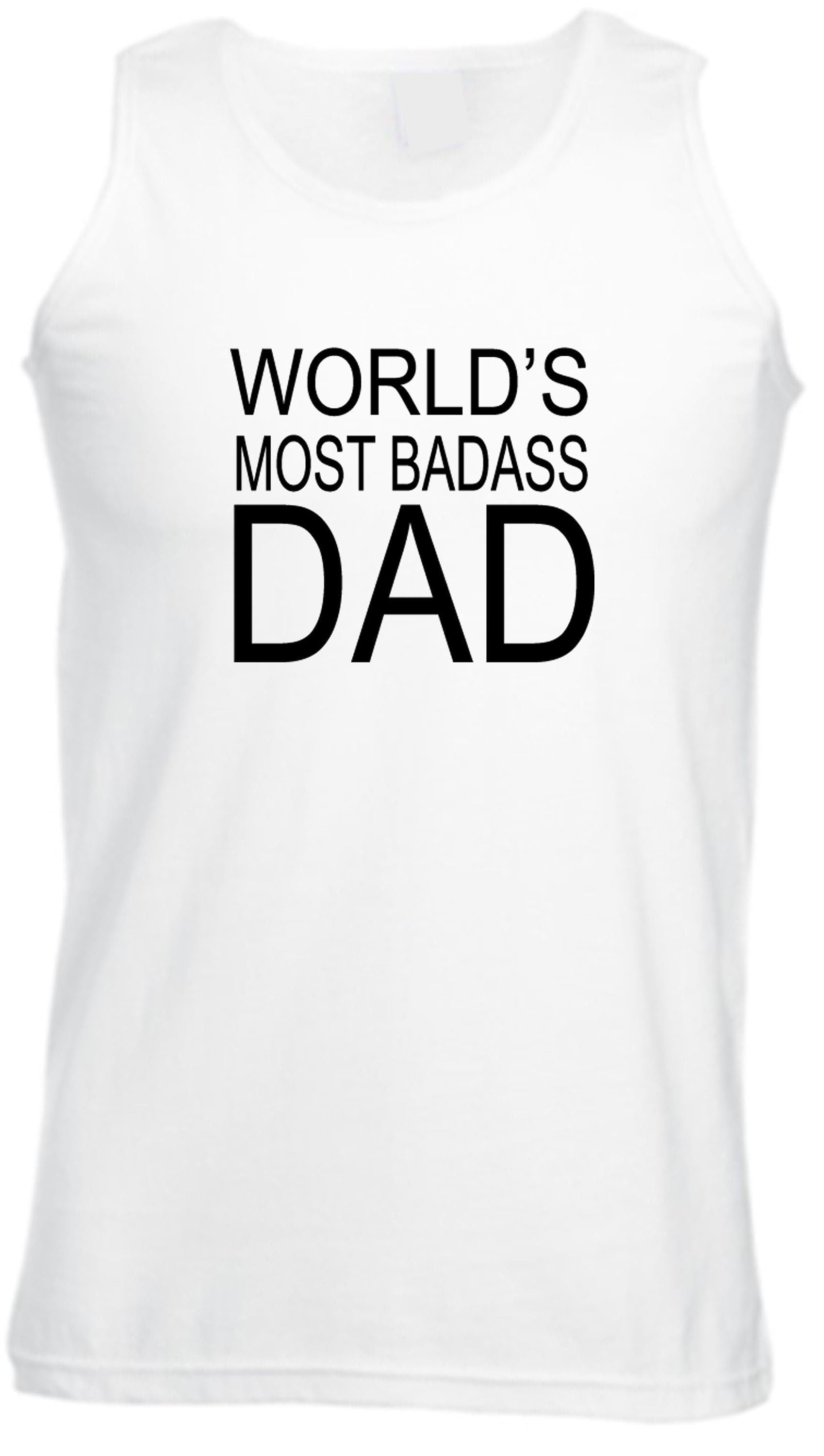 World's most badass dad vest vests gym workout exercise jogging funny gift for dad daddy papa father's day birthday christmas joke grandad.