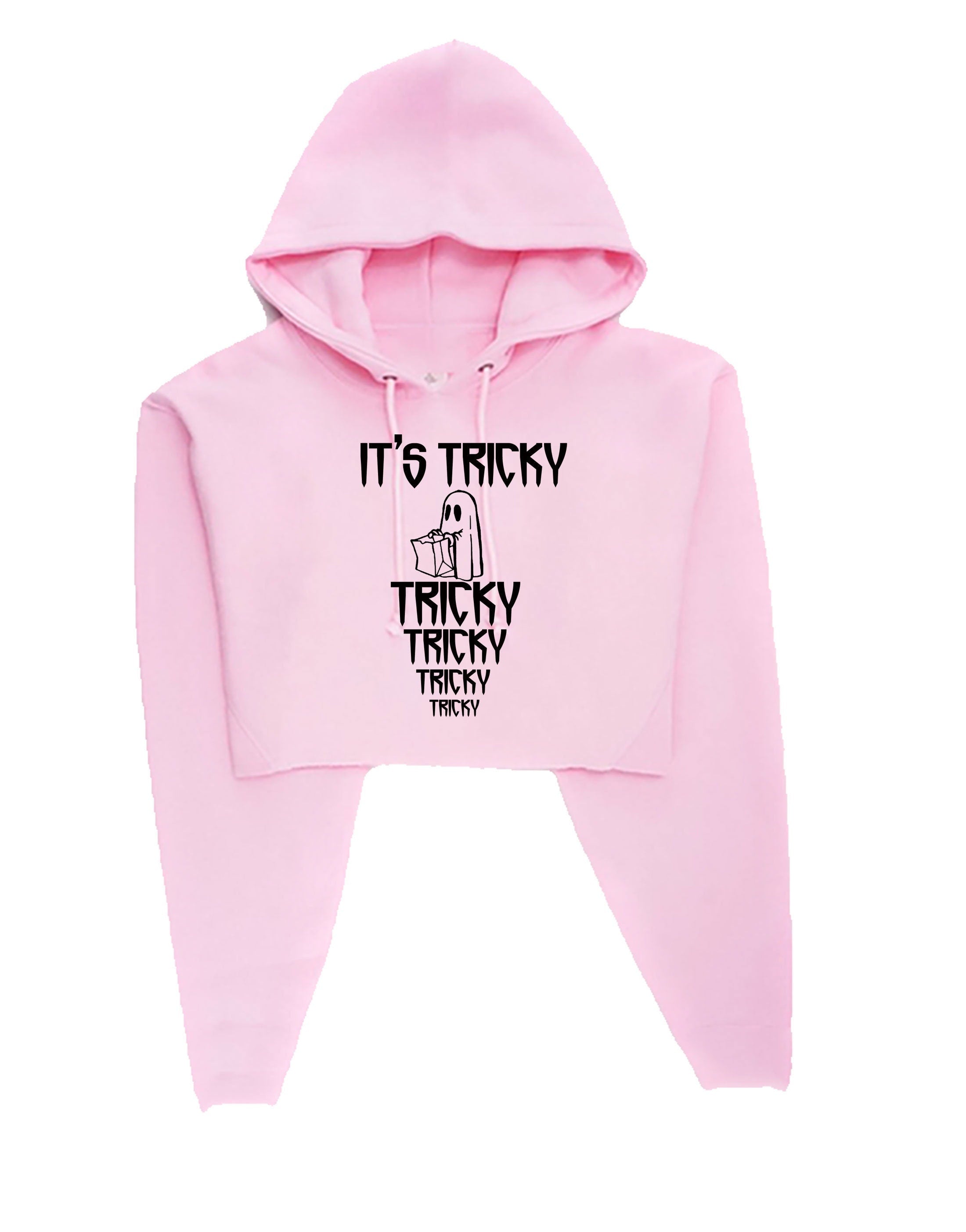 Its tricky funny crop top crop-tops hoodie hoody hood hooded halloween gift unisex horror top boo present unisex mens party wear ladies tops