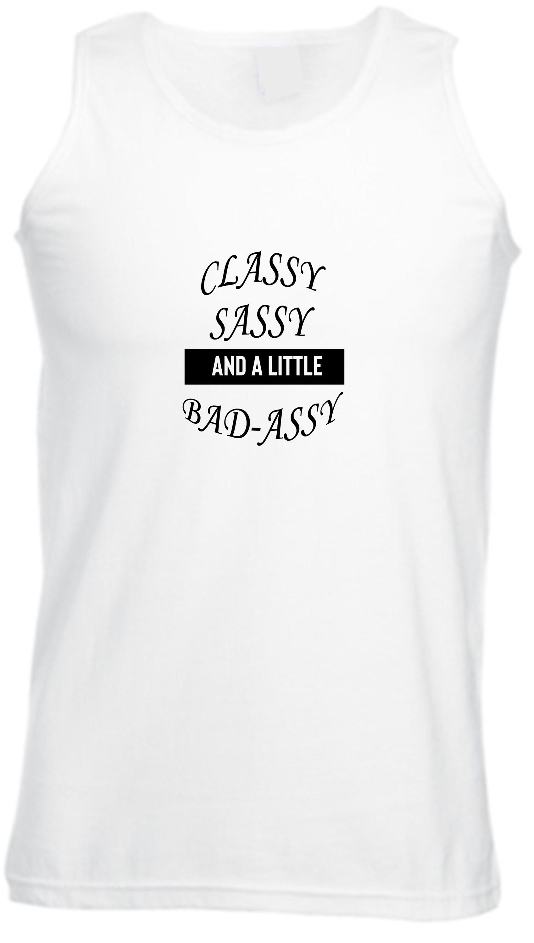 Classy sassy and a little bit bad assy funny vest vests gym workout exercise jogging joke for gf birthday present valentines xmas top joke