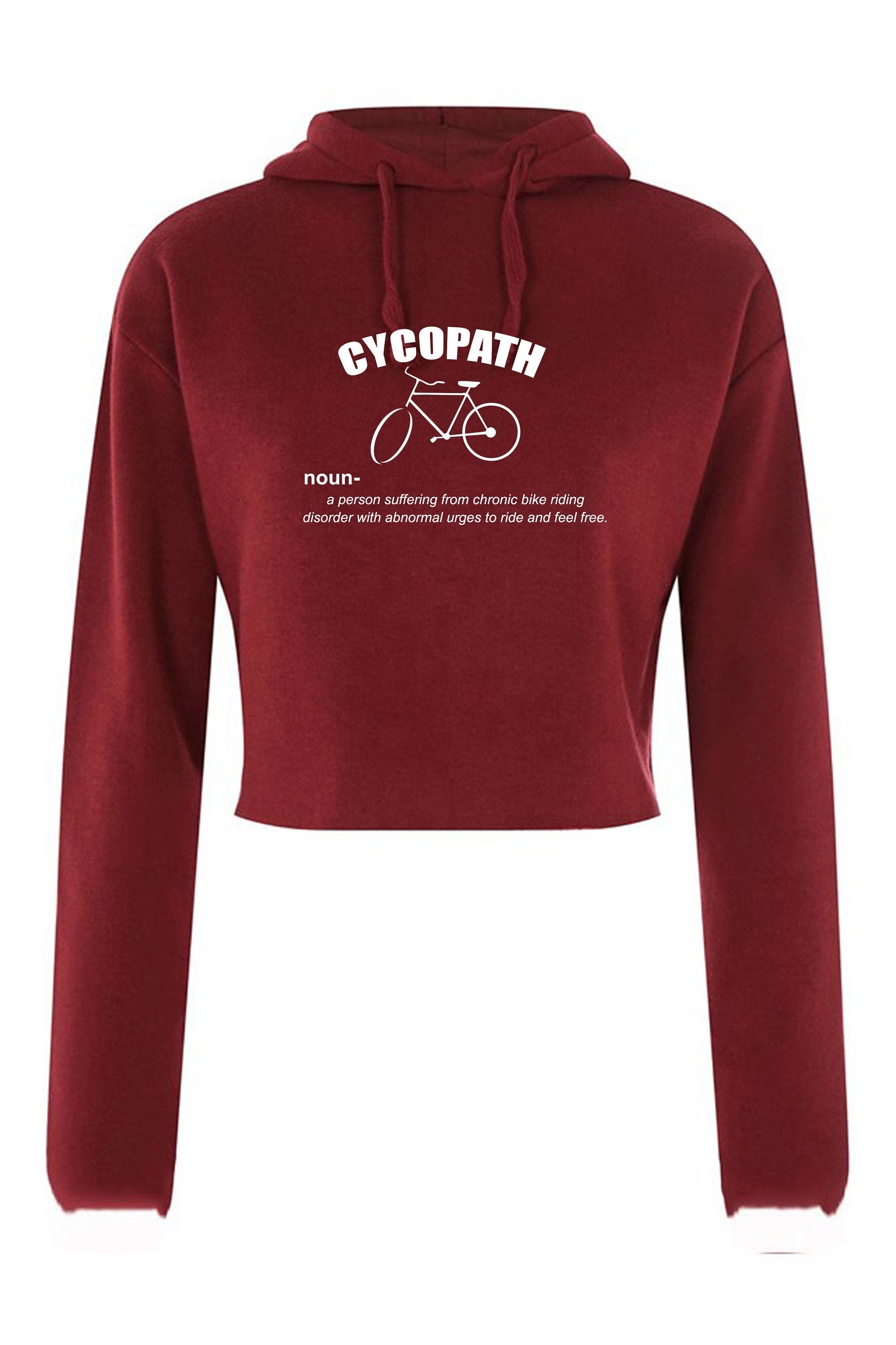 Cycopath crop-top crop tops crop tops croptop hooded hood hoodie hoody funny cycling cycle lover gift gift for womens ladies