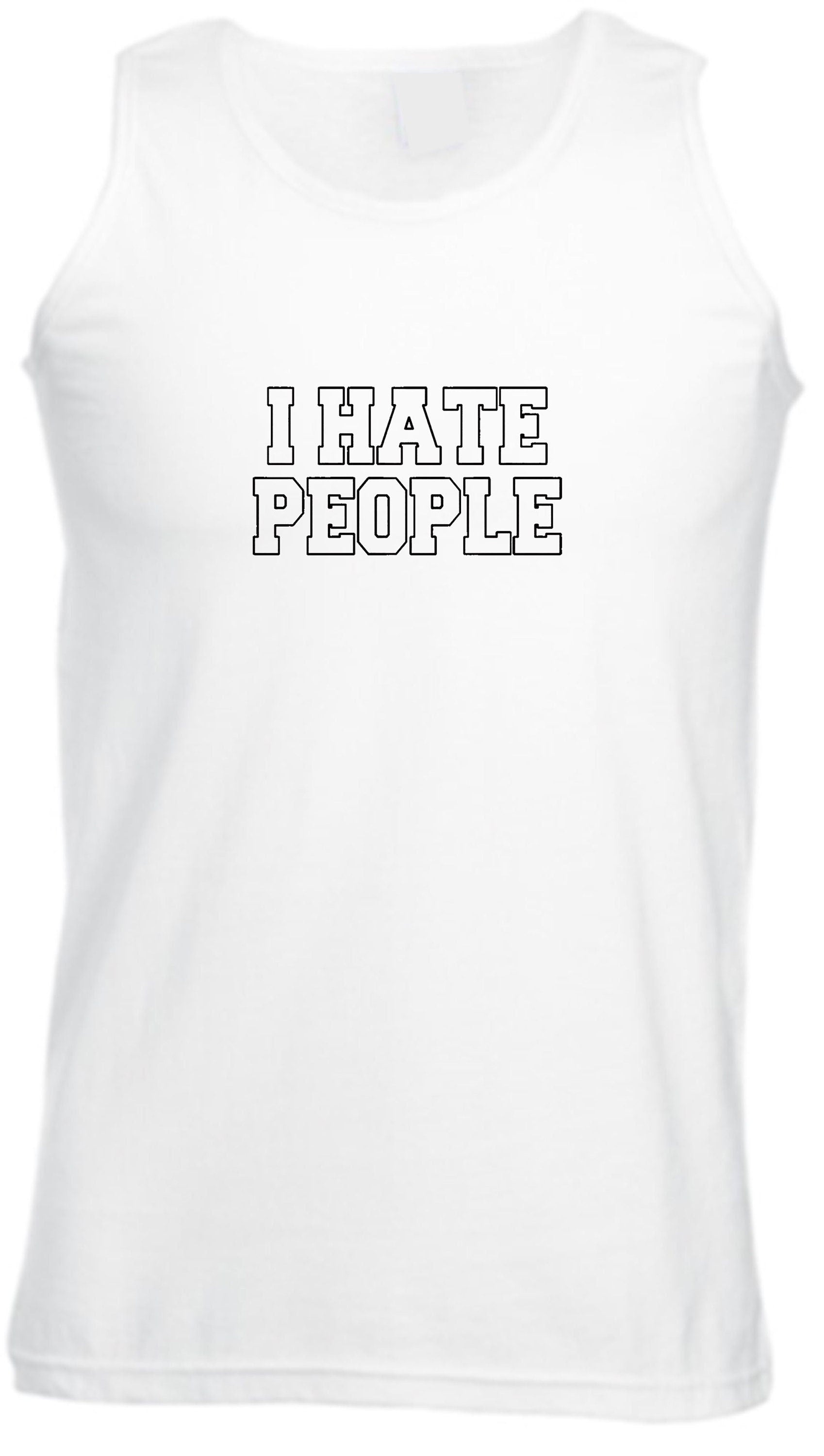 I hate people vest vests top hank gym wokrout exercise yoga joke womens ladies xmas valentines funny anti people anti social top unisex rude