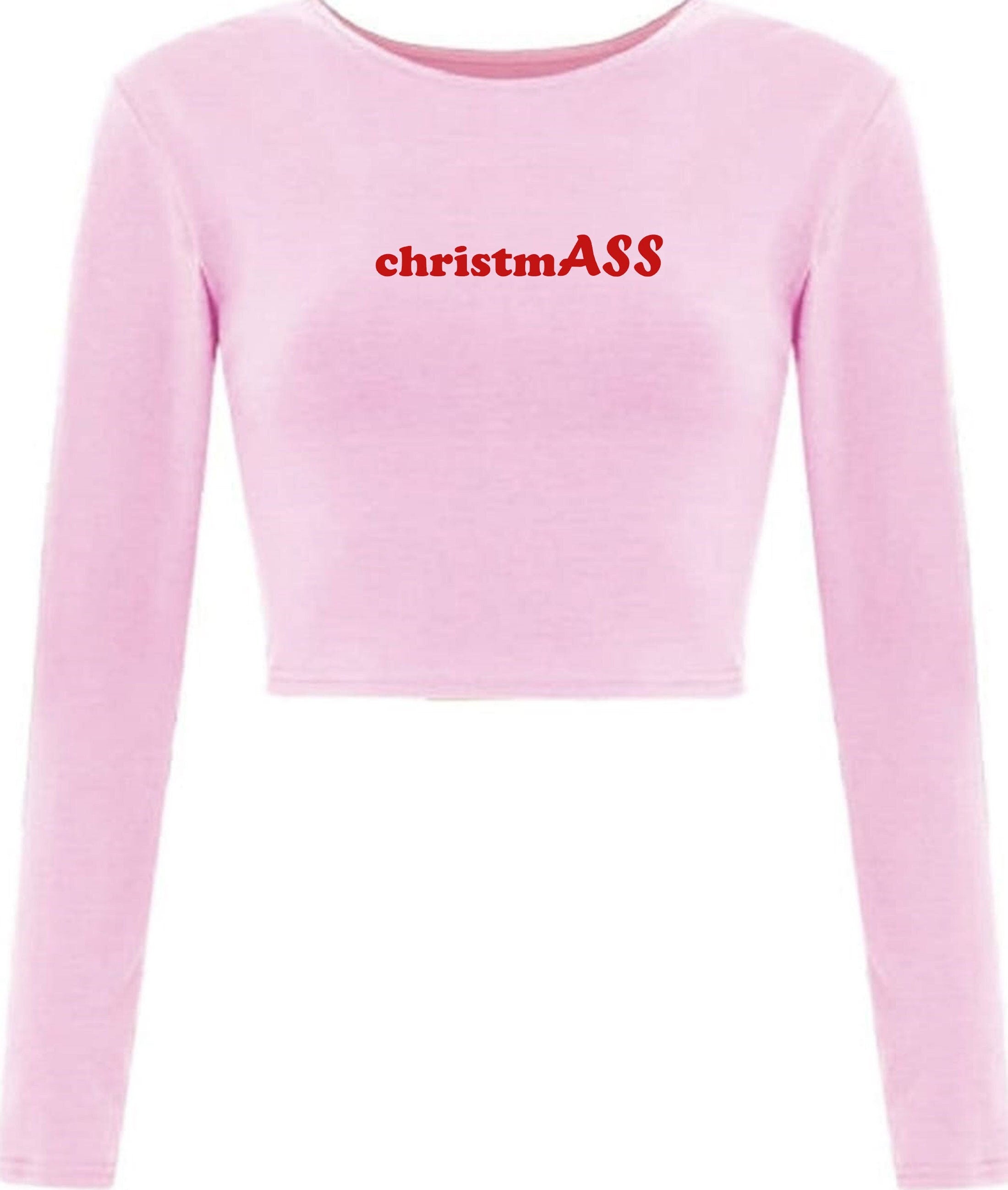 Christmass crop tops crop-tops long sleeve funny xmas top naughty idea unisex ladies womens present slogan joke humorous present