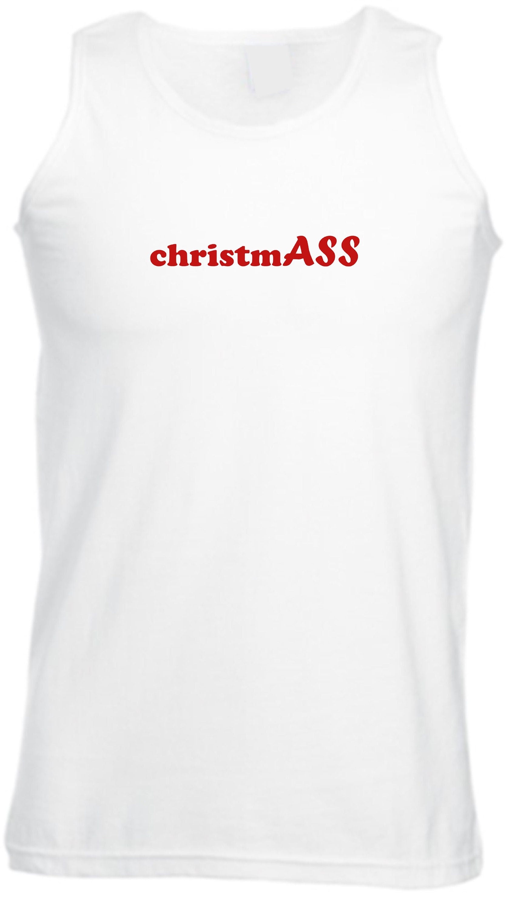 Christmass vest vests sleeve less gym top hank workout funny xmas top naughty idea unisex ladies womens present slogan joke humorous present