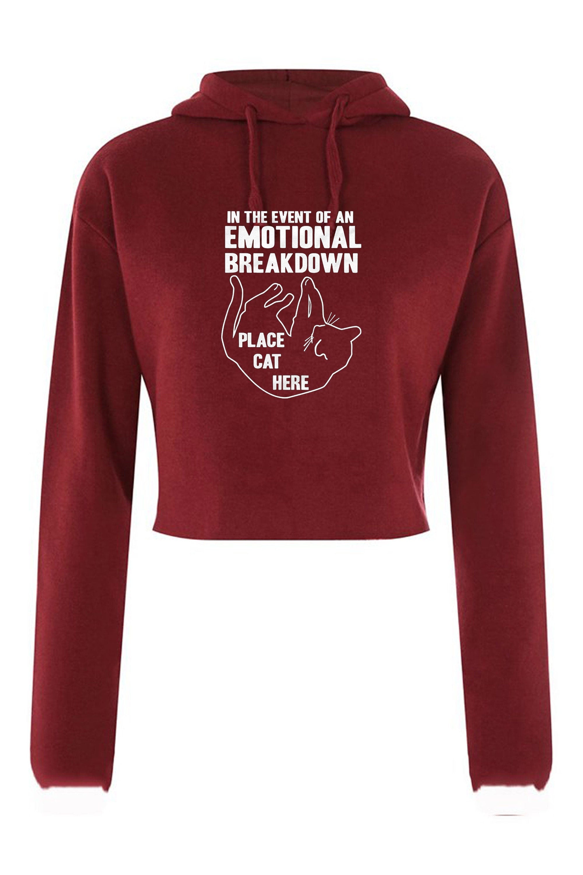 In case of emotional breakdown place cat here funny cat lovers crop top crop-tops crop tops hoodie hood gift funny unisex ladies womens top