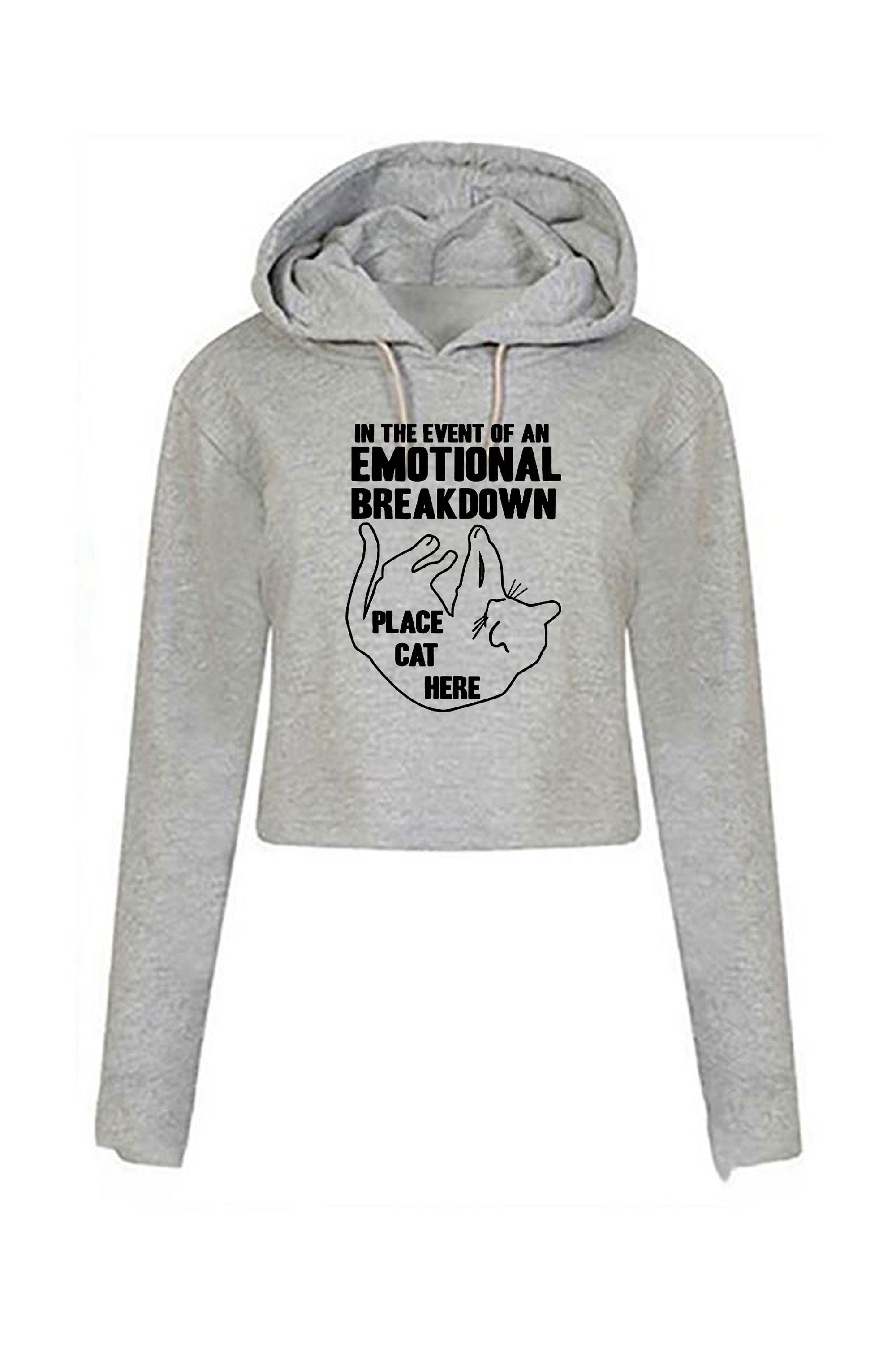 In case of emotional breakdown place cat here funny cat lovers crop top crop-tops crop tops hoodie hood gift funny unisex ladies womens top