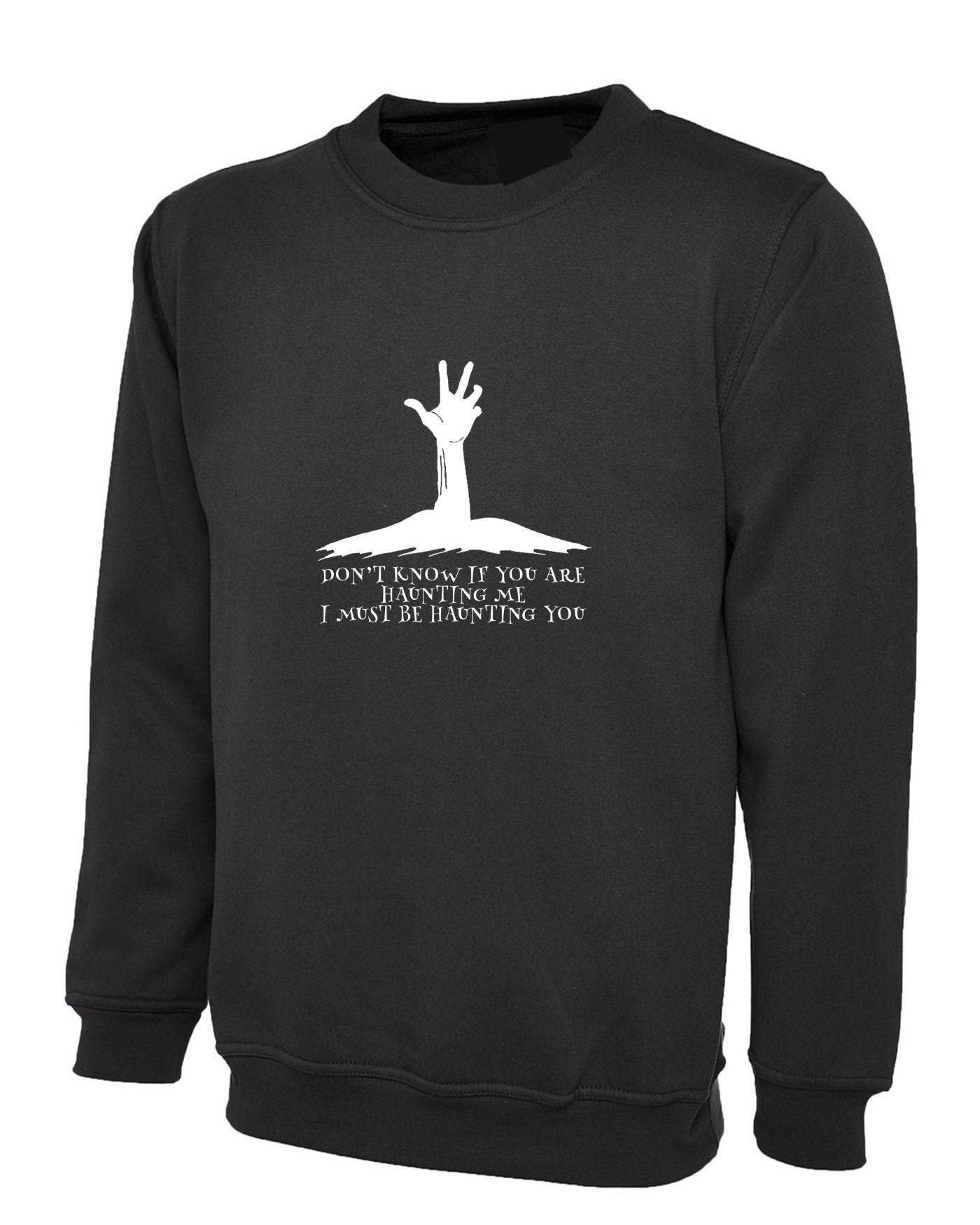 Don't know if you are haunting me or i am haunting you funny halloween sweatshirt jumper sweater shirt horror gift for unisex