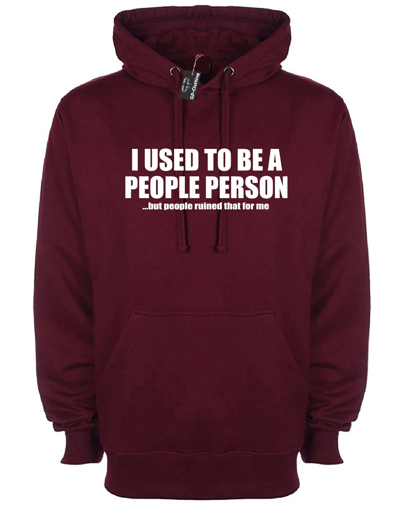 I used to be people person but people ruined that for me funny hoodie hoody hood hooded joke gift anti social slogan unisex