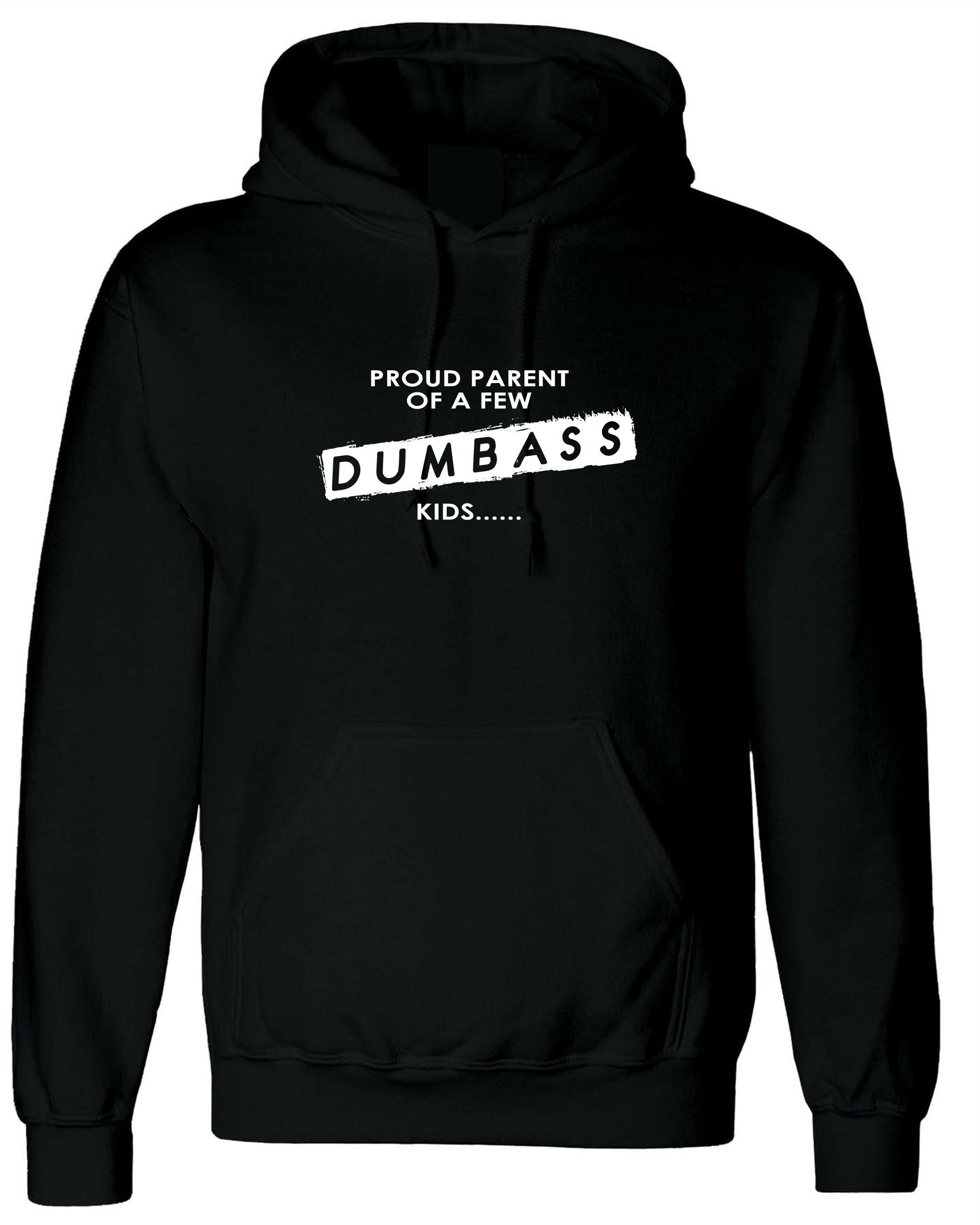 Proud parent of a few dumbass kids funny gift hoodie hoody hood hooded present for parents naughty kids birthday joke unisex