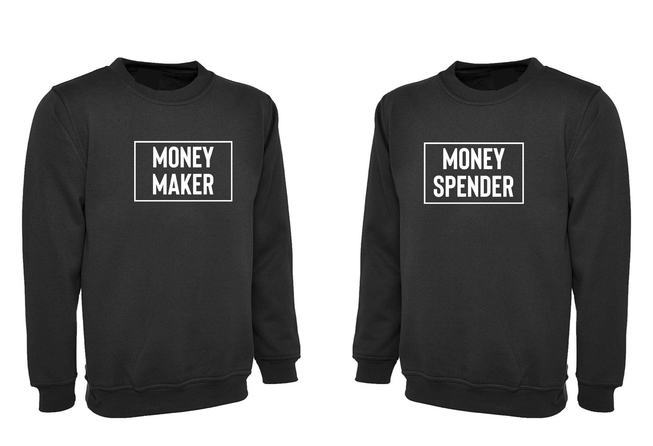 Couple matching shirts money maker money spender sweatshirt jumper gift for parents husband wife wedding anniversary gift funny joke tops