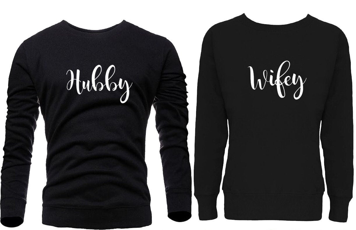 Couple matching sweatshirt jumper sweater shirt funny gift for couple hubby wifey husband wife wedding anniversary present