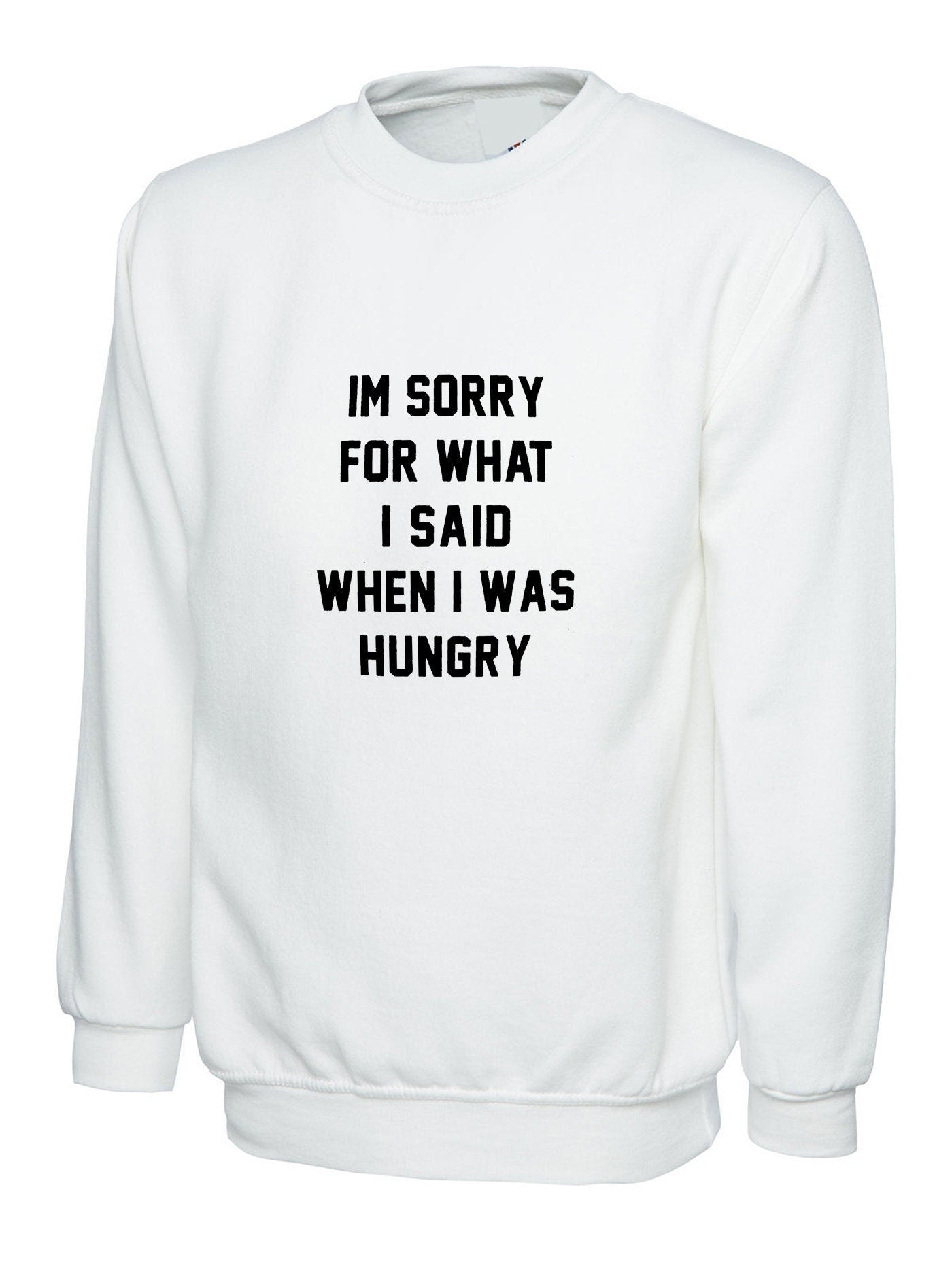 I'm sorry for what i said when i was hungry sweatshirt jumper sweater shirt food lover ladies funny womens mens unisex gift rude sarcastic