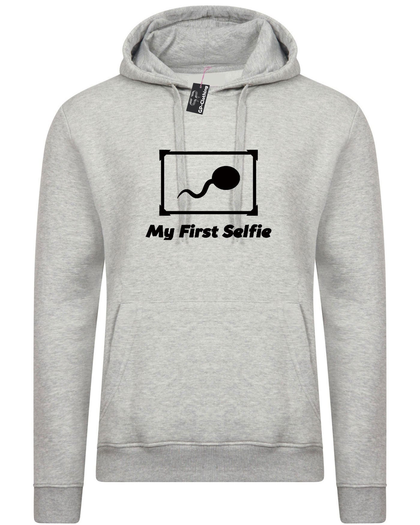 My first selfie funny hoodie hoody hood hooded naughty slogan photo #selfie adult top humor gift unisex ladies mens birthday gift