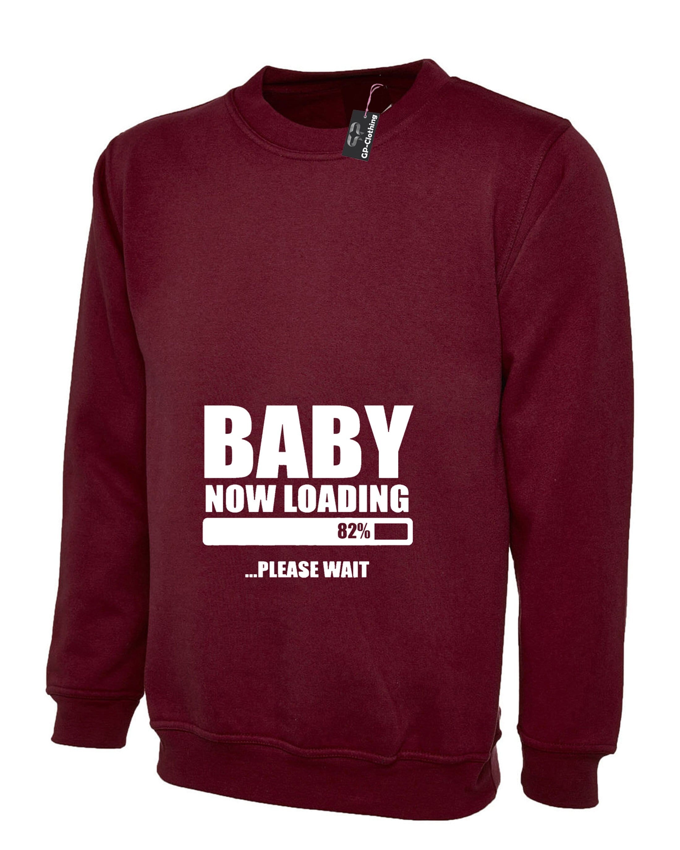 Baby now loading,sweater shirt funny gift for pregnant women ladies sweatshirt , pregnancy announcement, gift for wife joke jumper