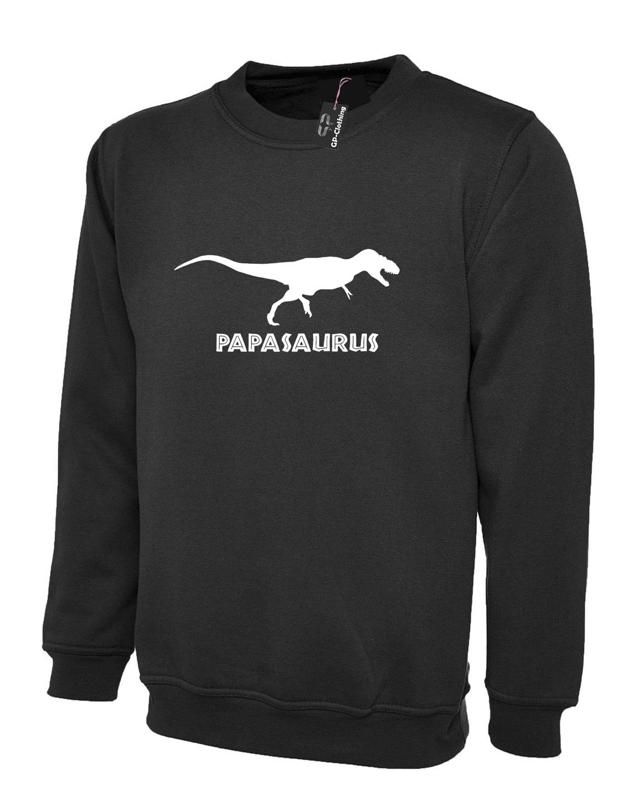 Papasaurs funny dinosaur sweatshirt jumper sweater shirt gift for papa daddy dad grandad father's day christmas birthday present