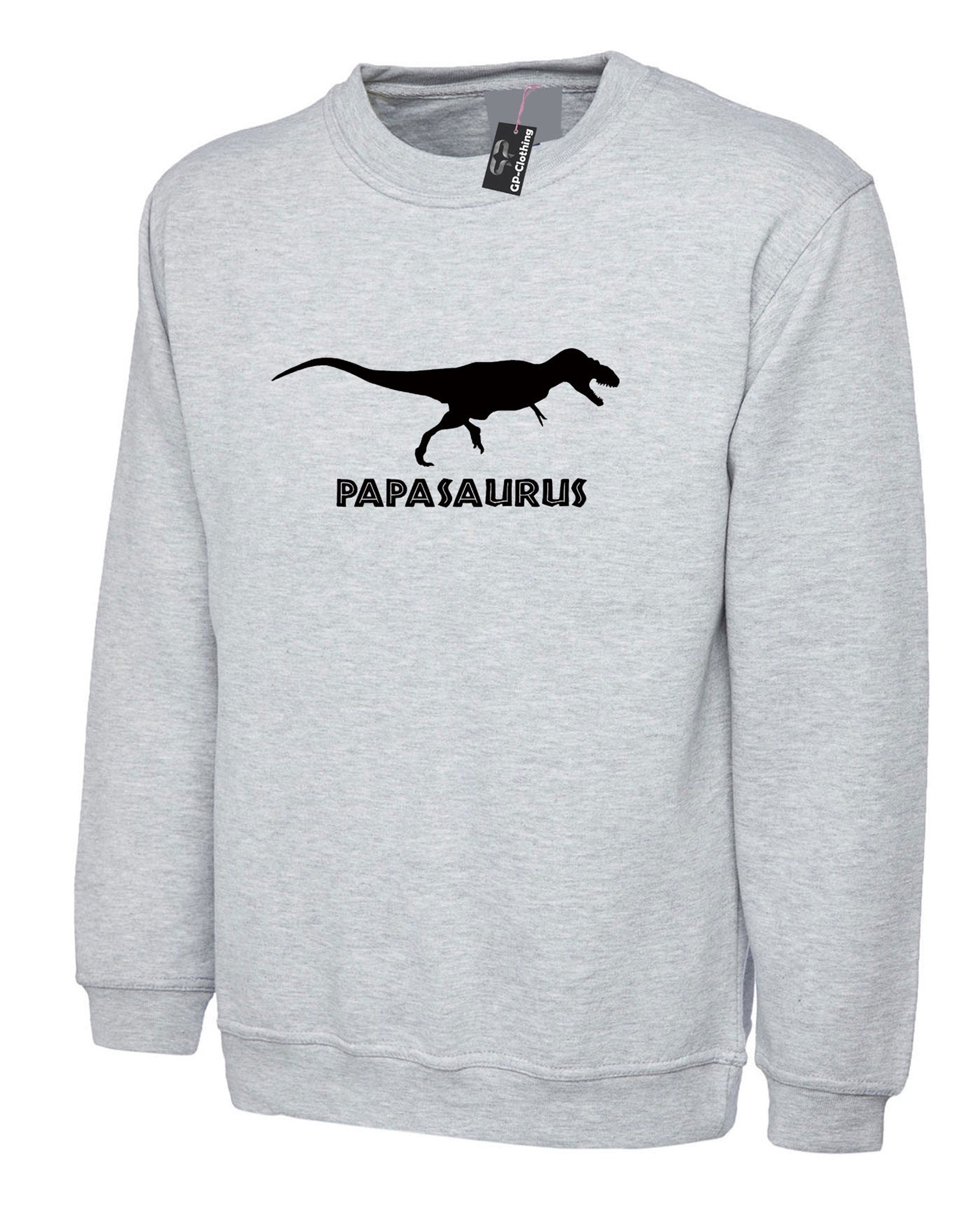 Papasaurs funny dinosaur sweatshirt jumper sweater shirt gift for papa daddy dad grandad father's day christmas birthday present