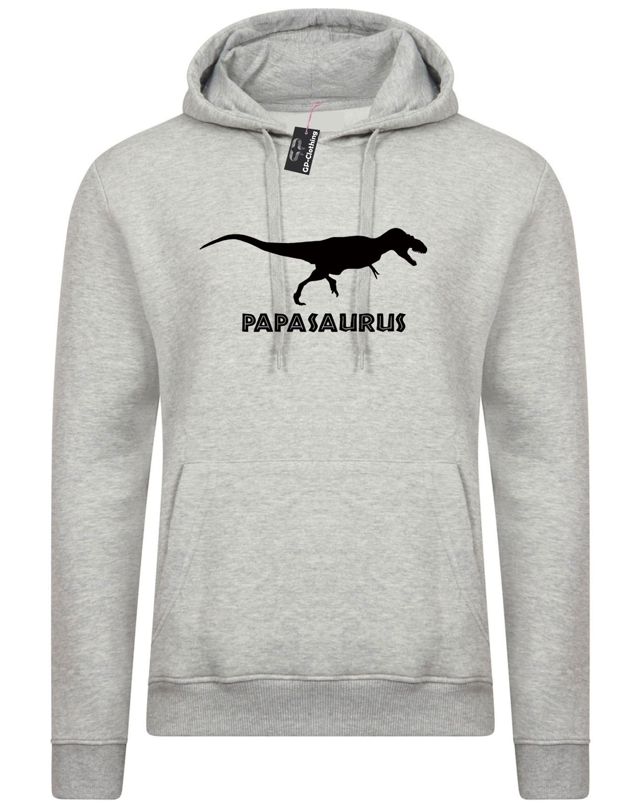 Papasaurs funny dinosaur hoodie hoody hood hooded gift for papa daddy dad grandad father's day christmas birthday present