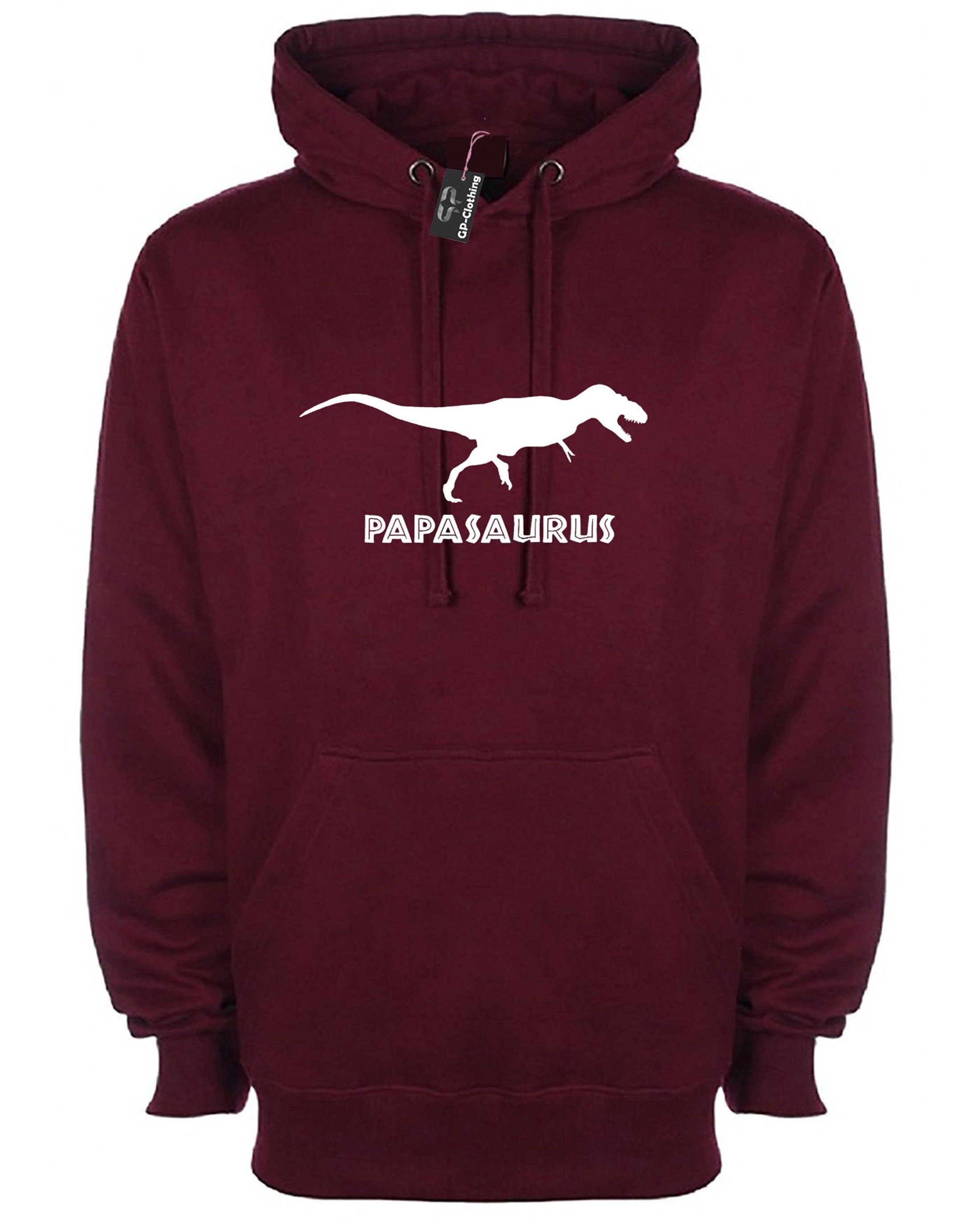 Papasaurs funny dinosaur hoodie hoody hood hooded gift for papa daddy dad grandad father's day christmas birthday present