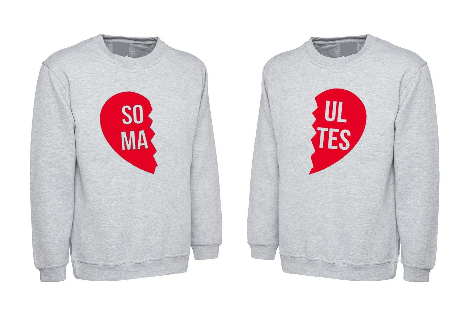 Funny couple matching sweatshirt jumper sweater shirt soul mates valentines gift engagement marriage married present slogan joke