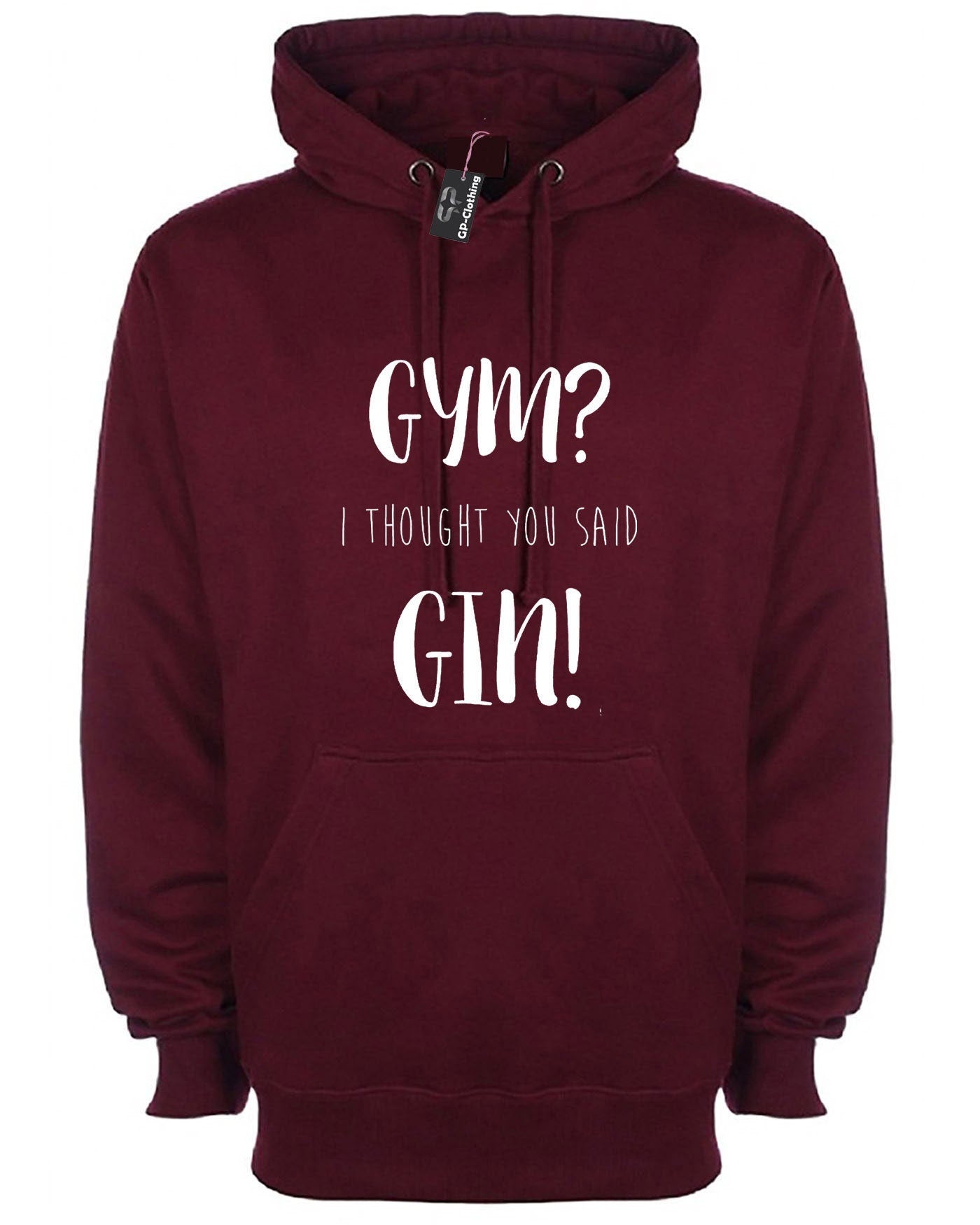 Gym i thought you said gin hoodie hoody hood hooded top funny workout unisex joke gift gin lover foodie i hate gym