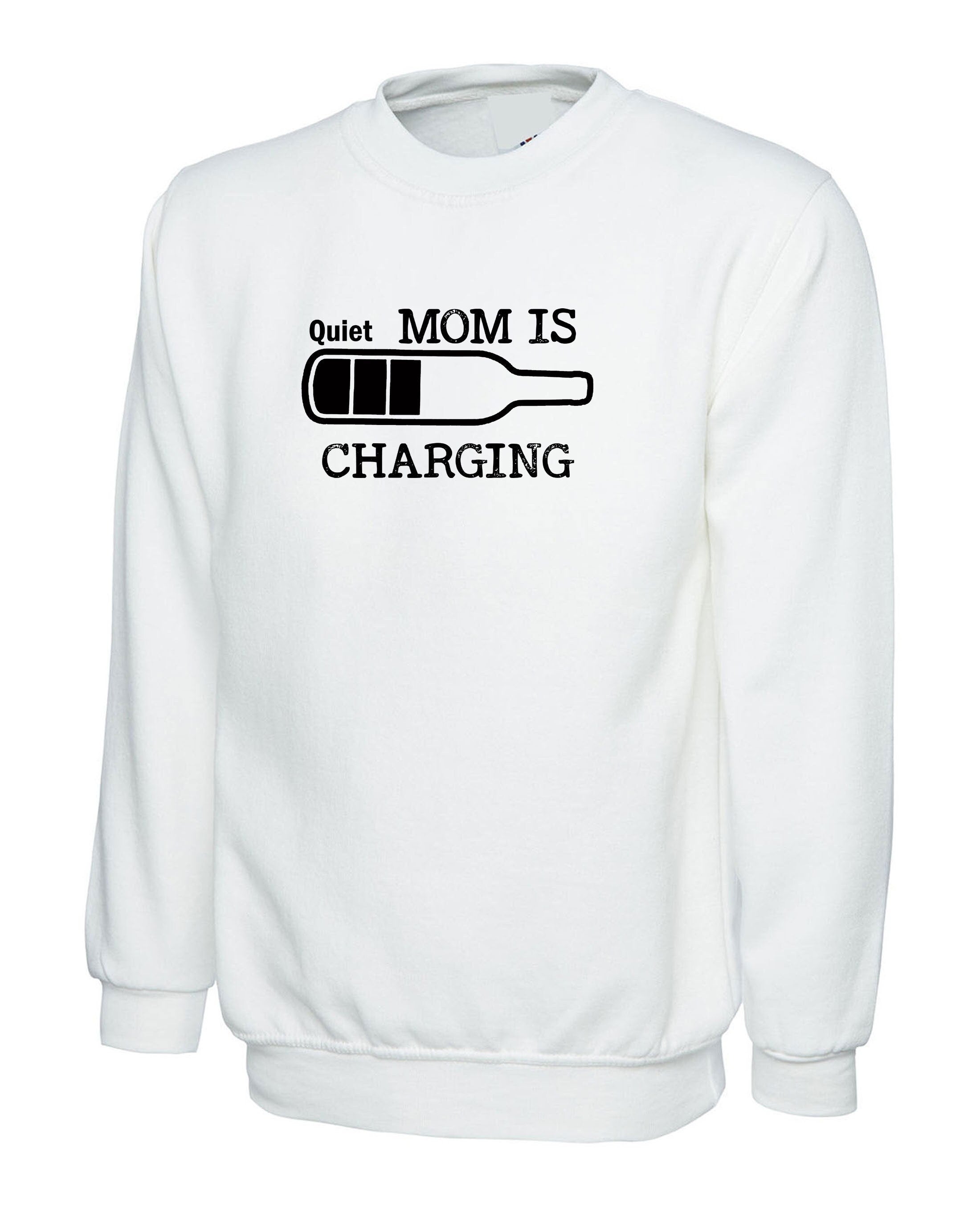 Funny mom needs wine mom is charging life mom's mother's day gift womens mommy mama christmas xmas gift sweatshirt jumper sweater shirt