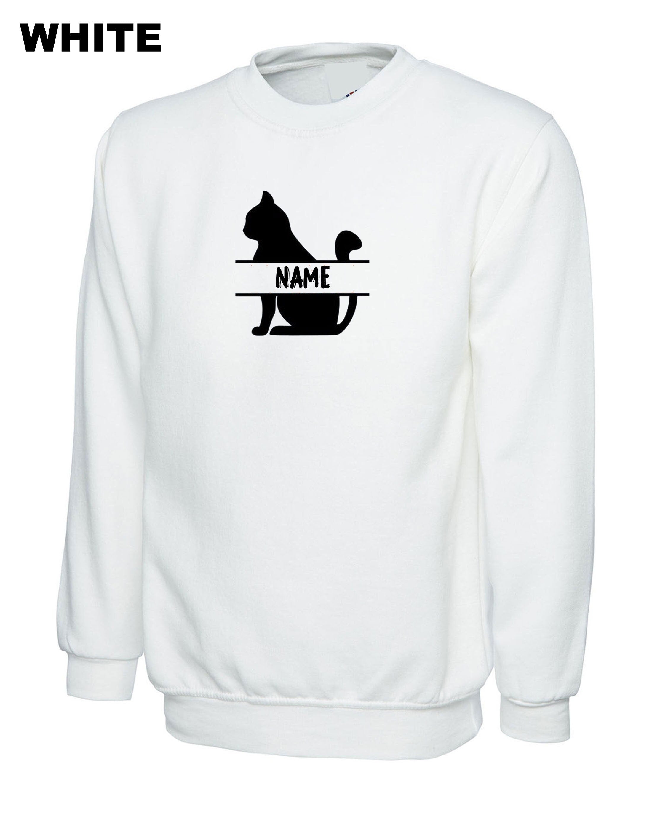 Personalised sweatshirt jumper sweater shirt cat lovers customized cat with your name shirt gift cat birthday women christmas xmas