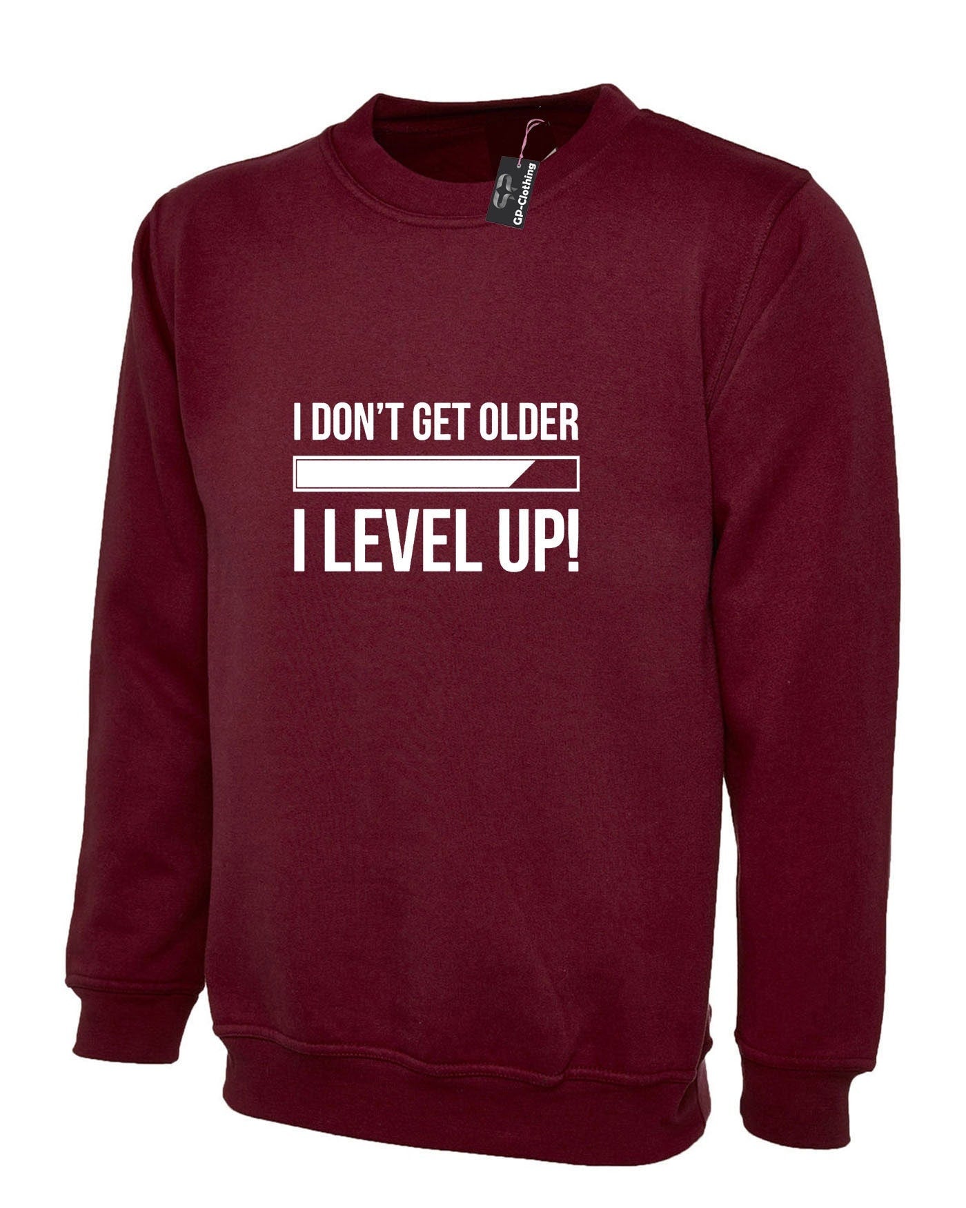 I don't get older i level up funny sweatshirt jumper sweater shirt birthday gift brother sister gamer friend christmas eid game lover joke