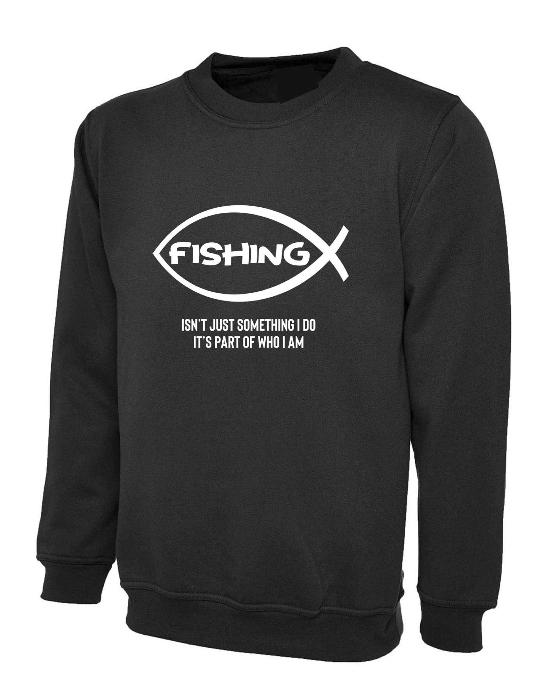 Fishing sweatshirt jumper sweater shirt funny fishing lovers gift humour present for father dad daddy grandad mens top unisex i love fishing