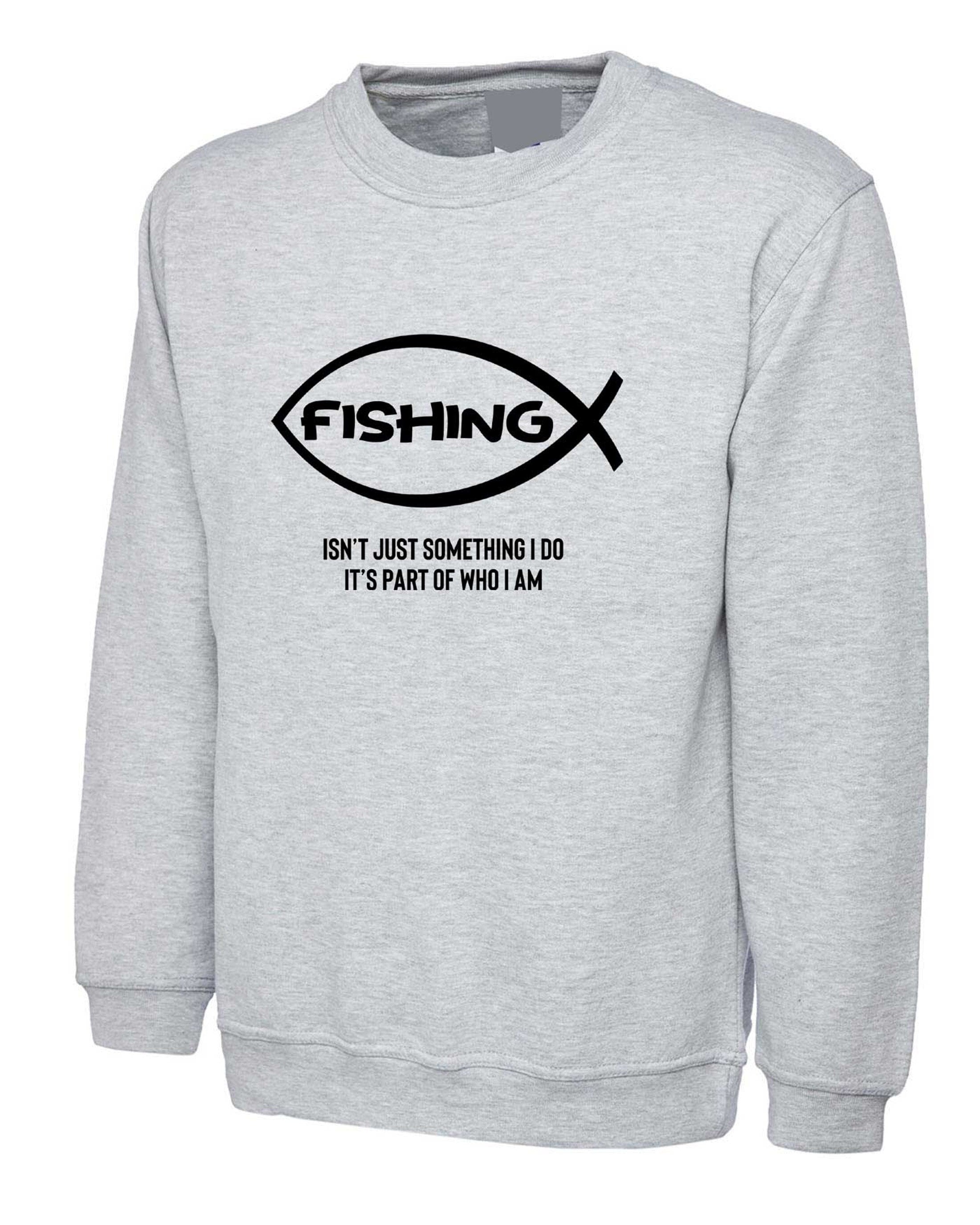 Fishing sweatshirt jumper sweater shirt funny fishing lovers gift humour present for father dad daddy grandad mens top unisex i love fishing