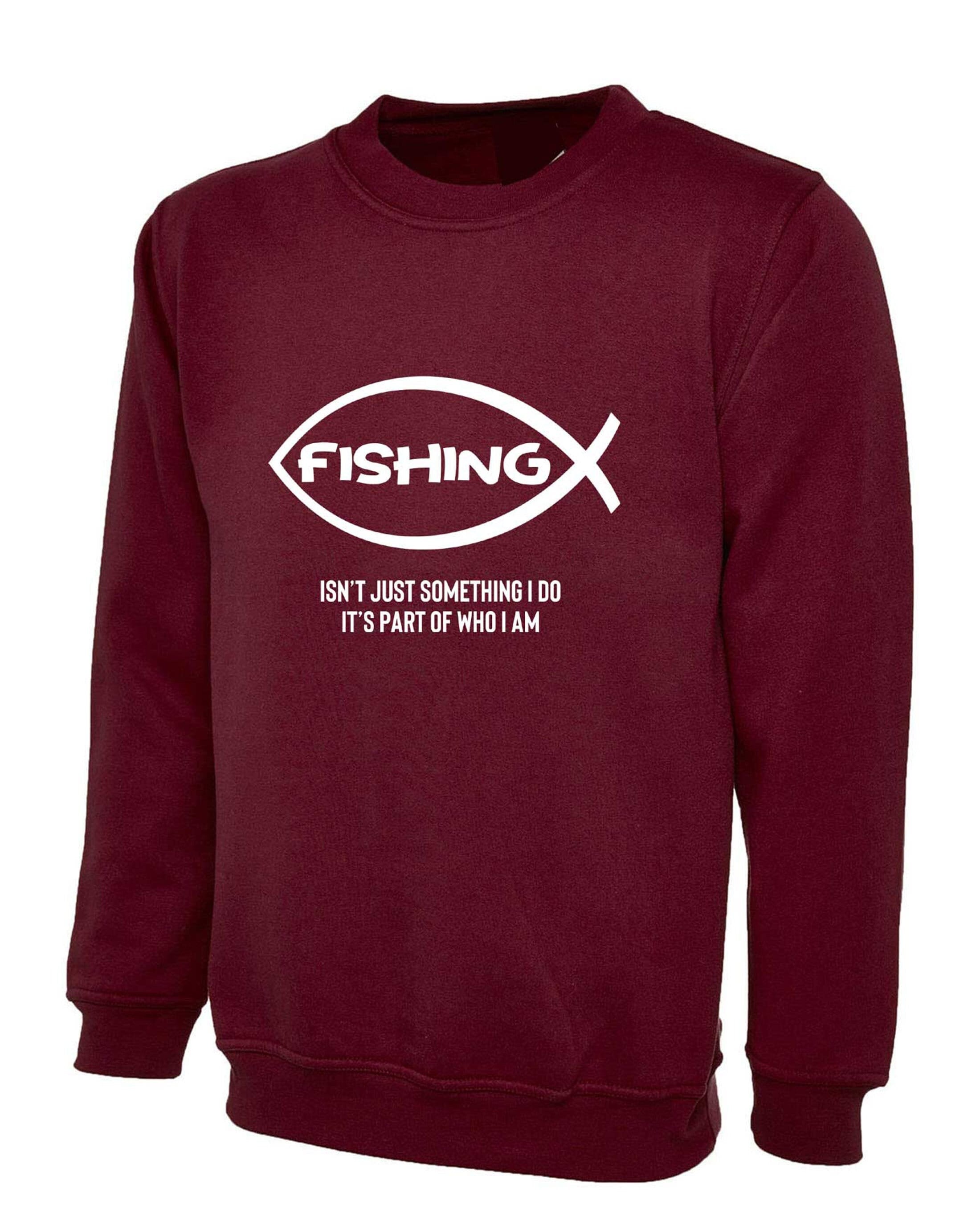 Fishing sweatshirt jumper sweater shirt funny fishing lovers gift humour present for father dad daddy grandad mens top unisex i love fishing