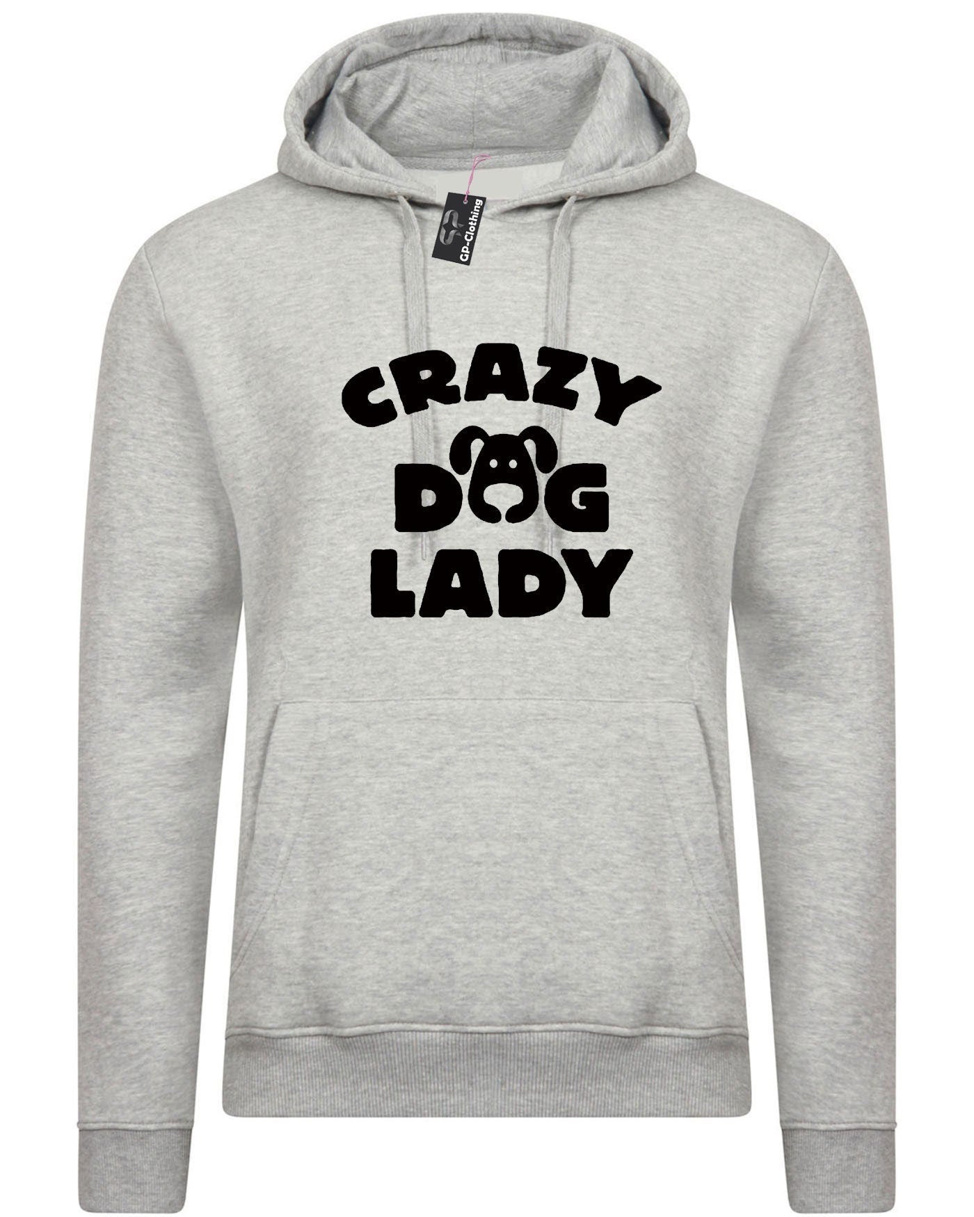 Crazy dog lady hoodie hoody hood hooded funny top for womens ladies unisex gift for dog lovers birthday present xmas top