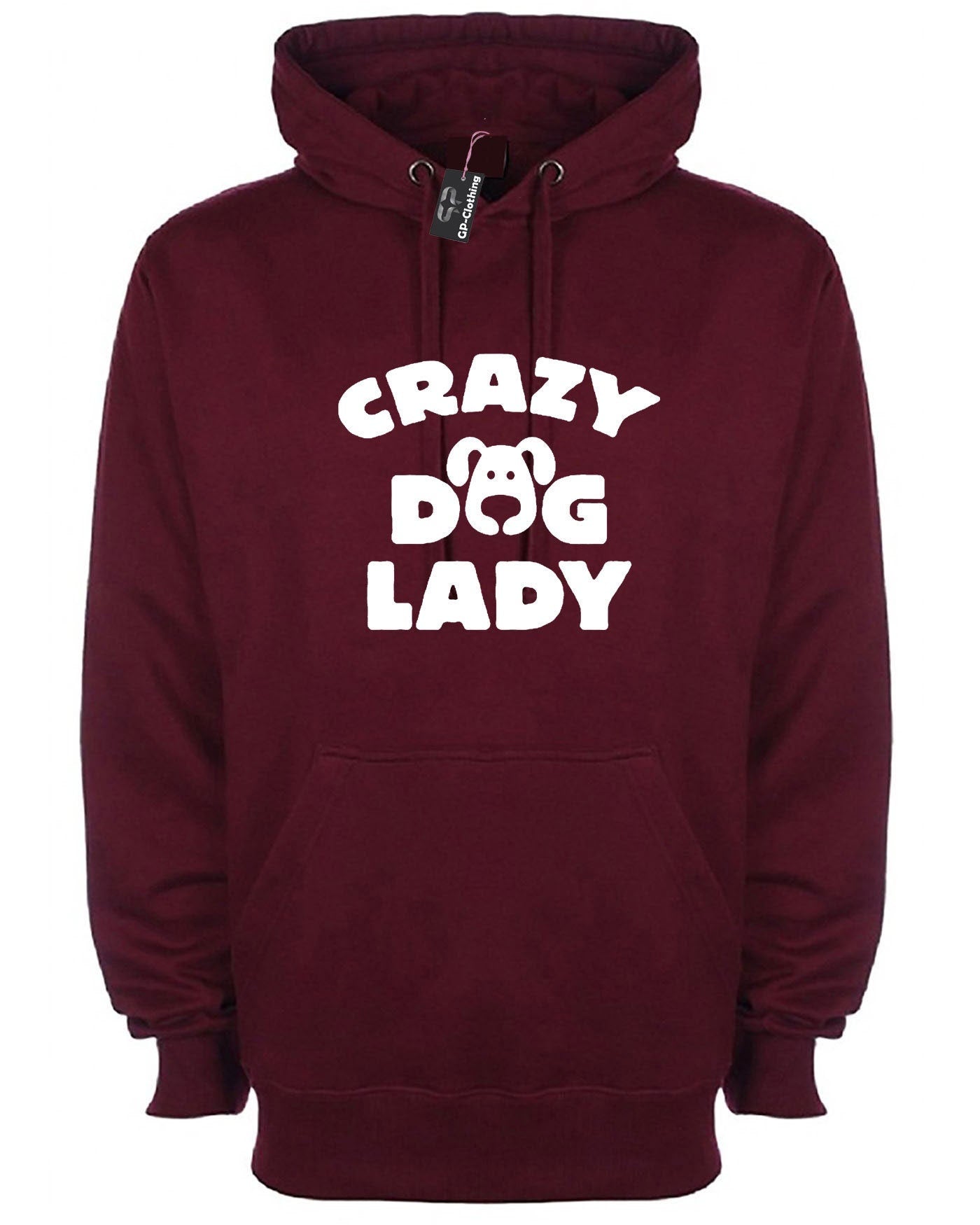 Crazy dog lady hoodie hoody hood hooded funny top for womens ladies unisex gift for dog lovers birthday present xmas top