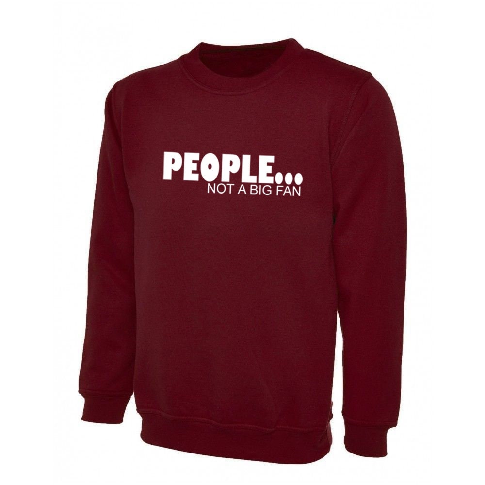 People not a big fan sweatshirt jumper sweater shirt novelty top funny unisex xmas gift lol mens womens ladies present anti social