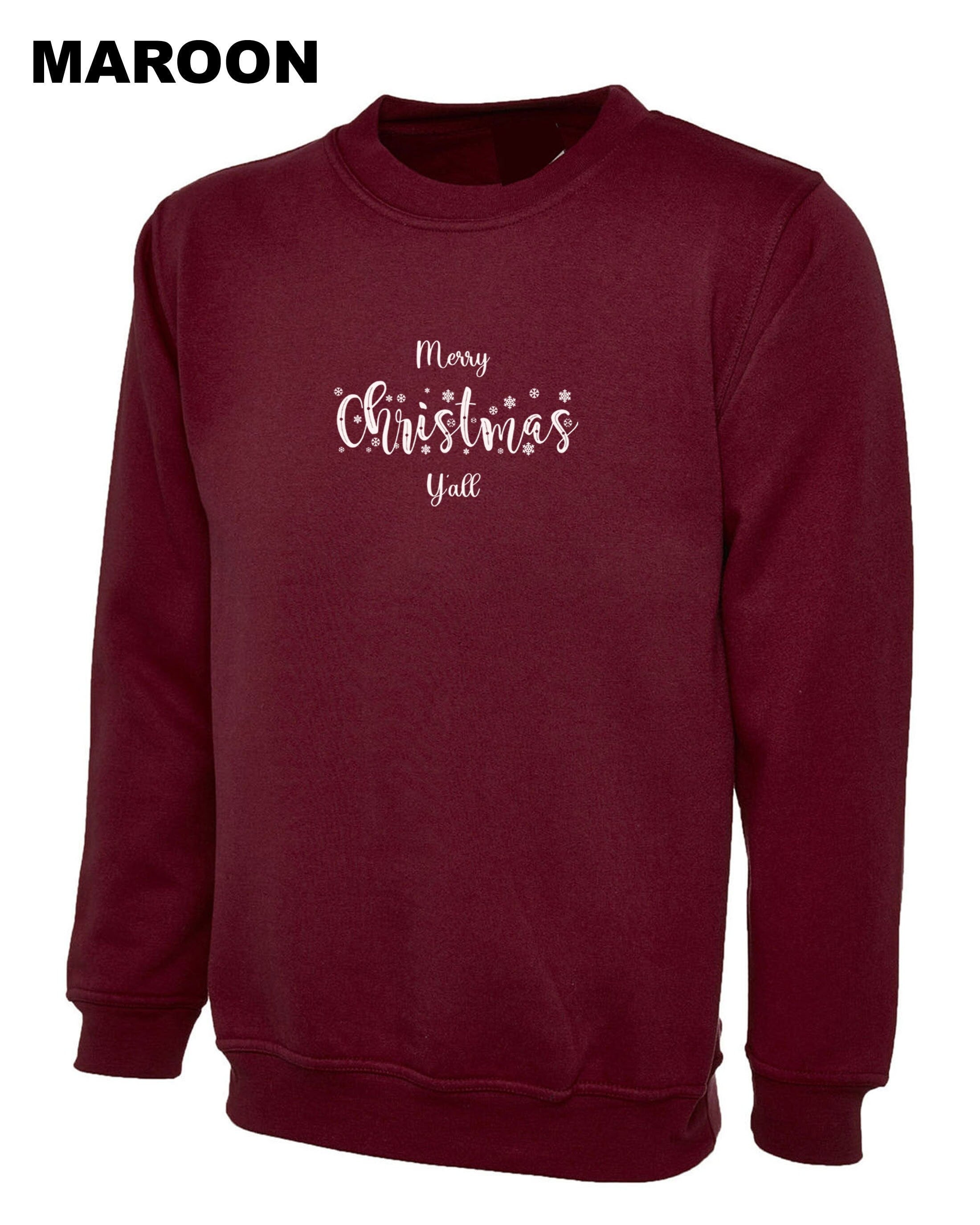 Merry christmas y'all sweatshirt jumper sweater shirt merry christmas gift xmas present unisex family shirts cute gift festive