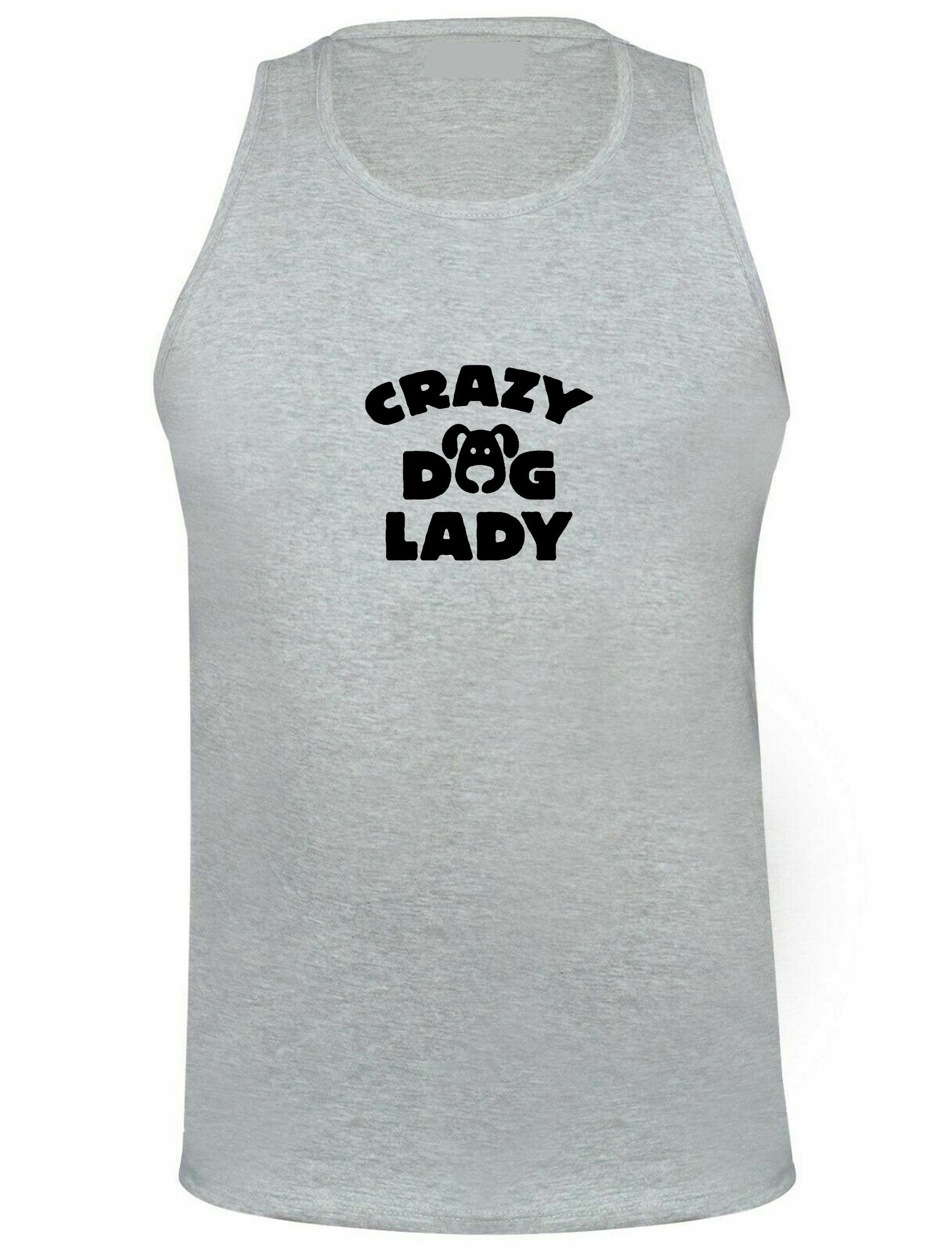 Crazy dog lady vest vests gym workout exercise jogging yoga funny top for womens ladies unisex gift for dog lovers birthday present xmas top