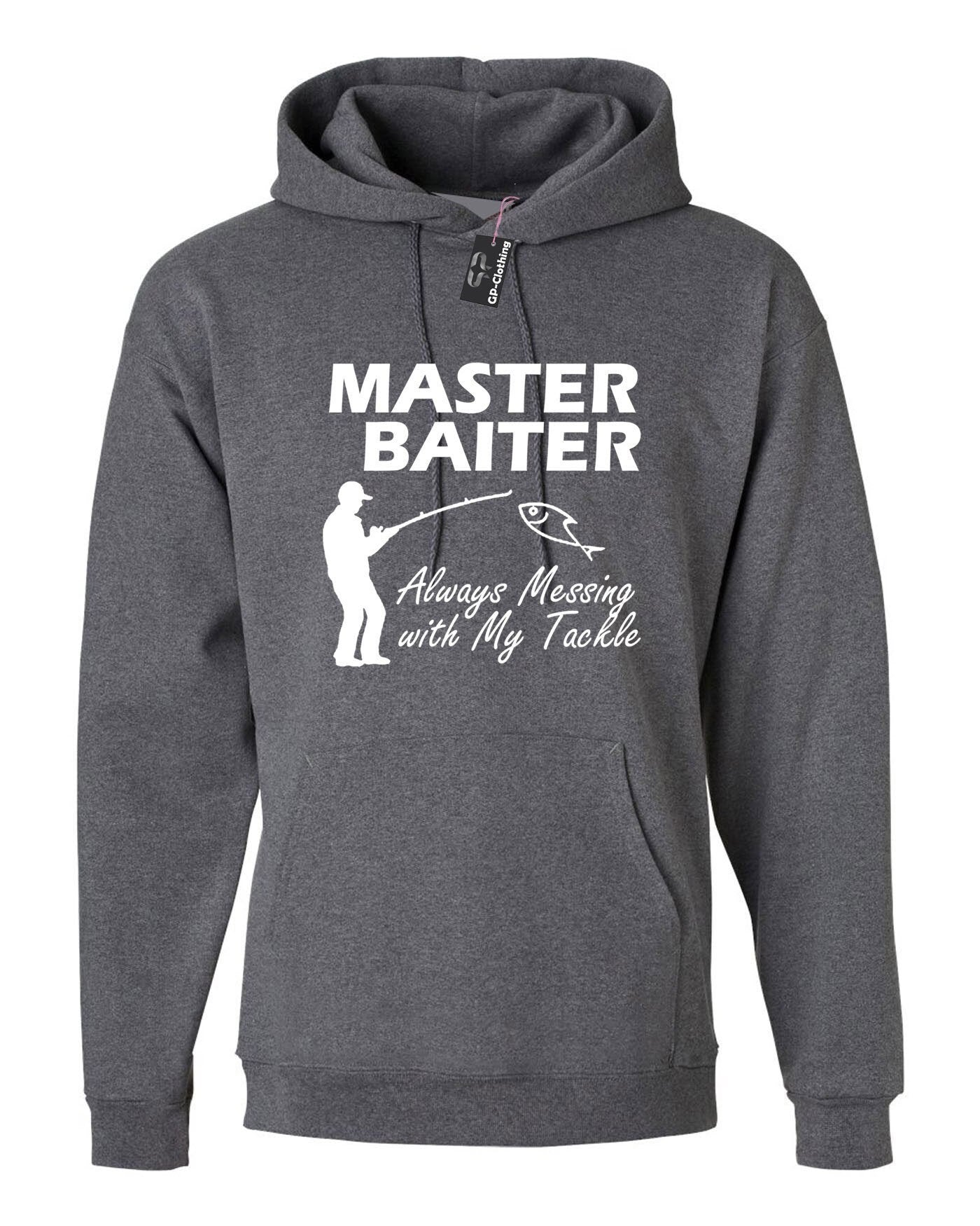 Master baiter funny fishing hoodie hoody hood hooded rude unisex novelty slogan gift fishing lovers presenr grandad dad