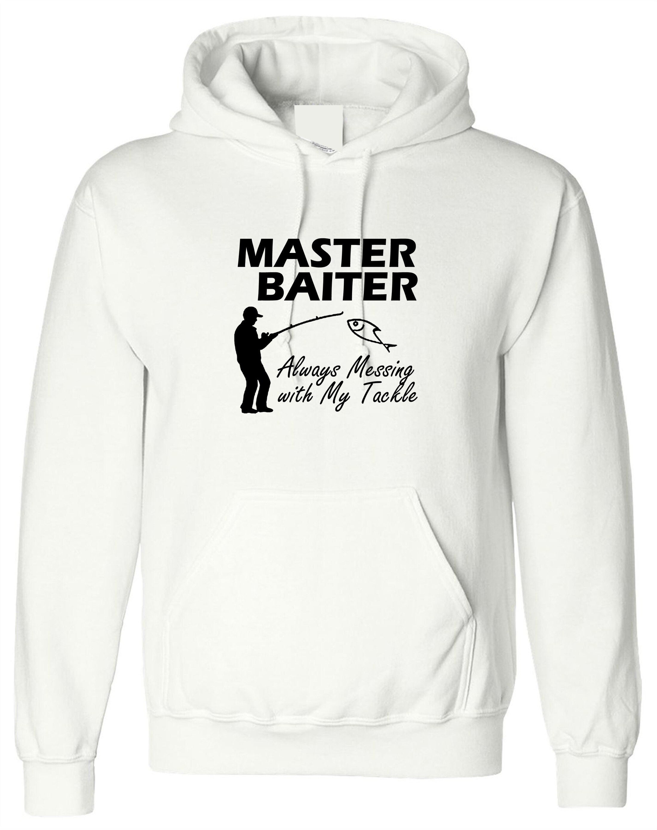 Master baiter funny fishing hoodie hoody hood hooded rude unisex novelty slogan gift fishing lovers presenr grandad dad