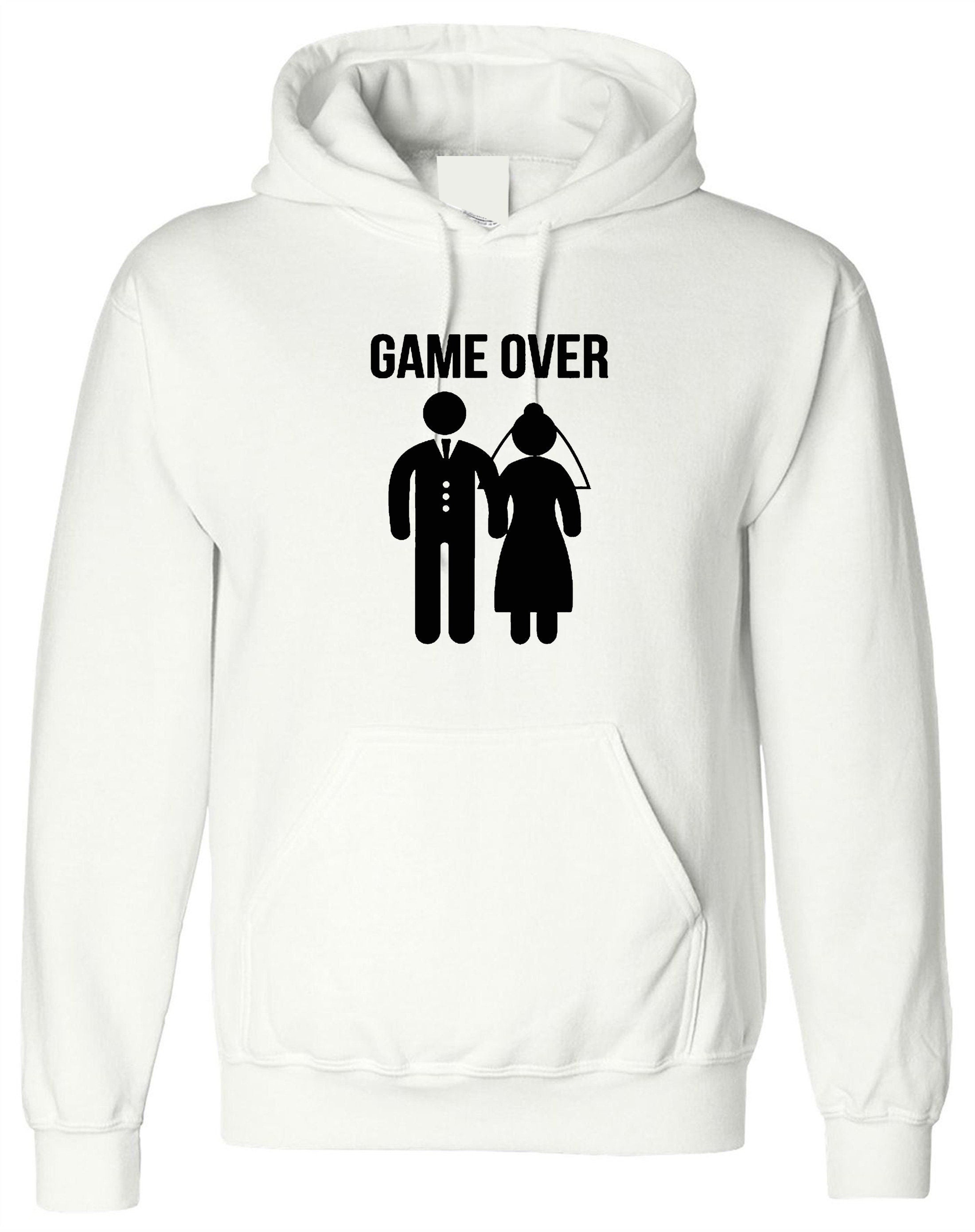 Funny game over hoodie hoody hood hooded gift for newly married couple marriage wedding wife husband joke idea present