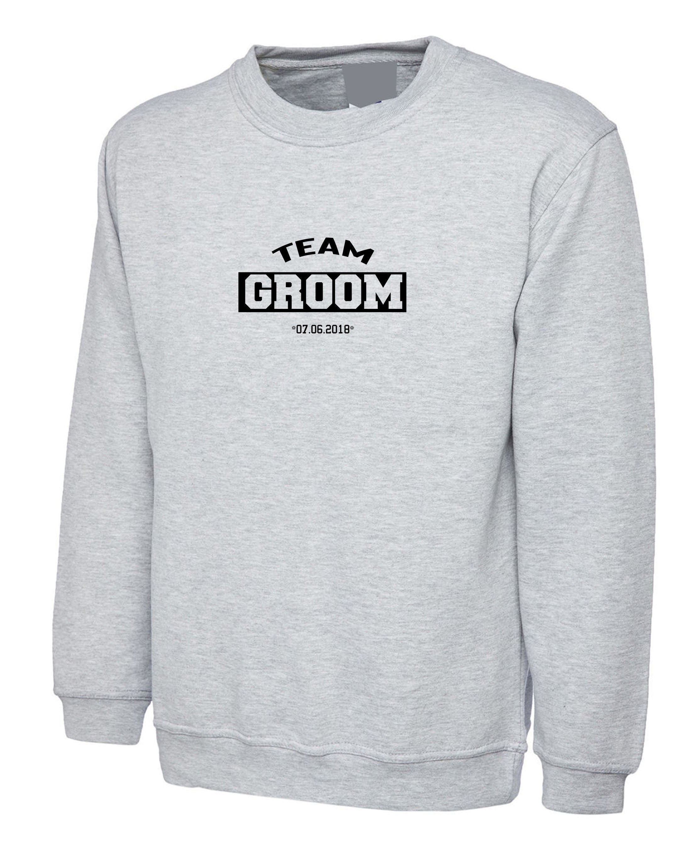 Team groom sweatshirt jumper sweater shirt funny wedding ceremony outfit mens customized dates personalized