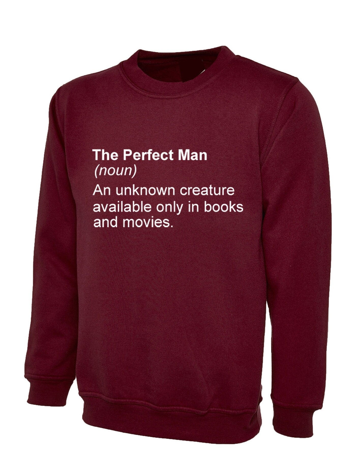 The perfect man sweatshirt jumper sweater shirt an unknown creatures in books and movies tee funny feminist feminism present anti-man