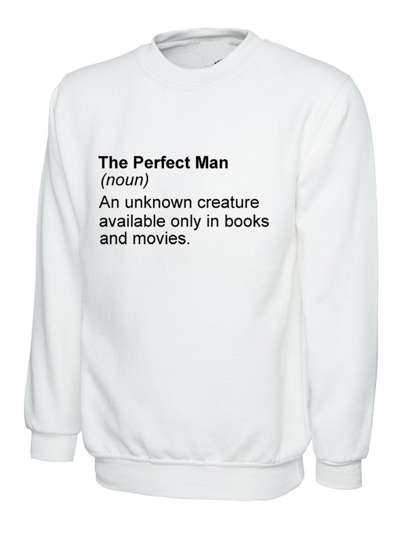 The perfect man sweatshirt jumper sweater shirt an unknown creatures in books and movies tee funny feminist feminism present anti-man