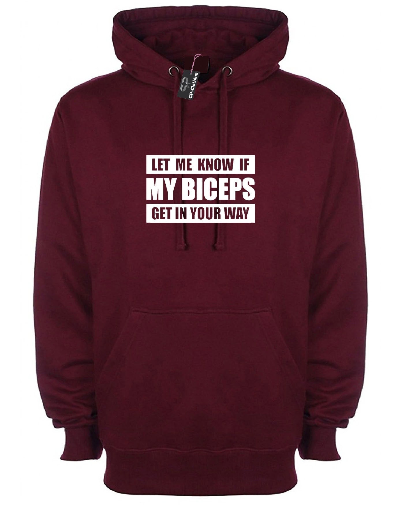 Let me know if my bicepts get in your wat funny biceps hoodie hoody hood hooded gym workout mens joke weight lifting nma boxing gift