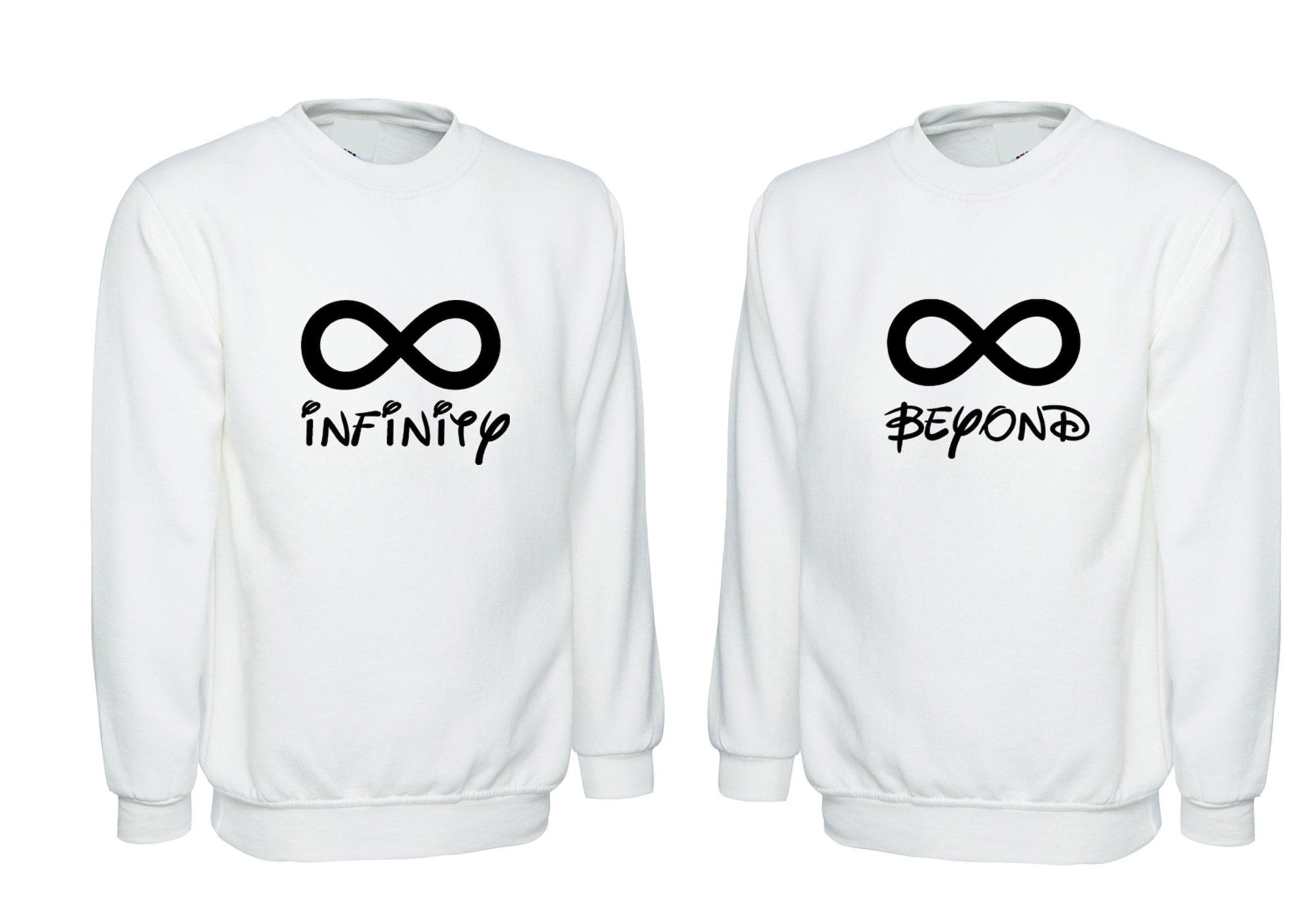 Couple matching sweatshirt jumper sweater shirt funny valentines gift for couple infinity beyond infinity husband wife wedding anniversary