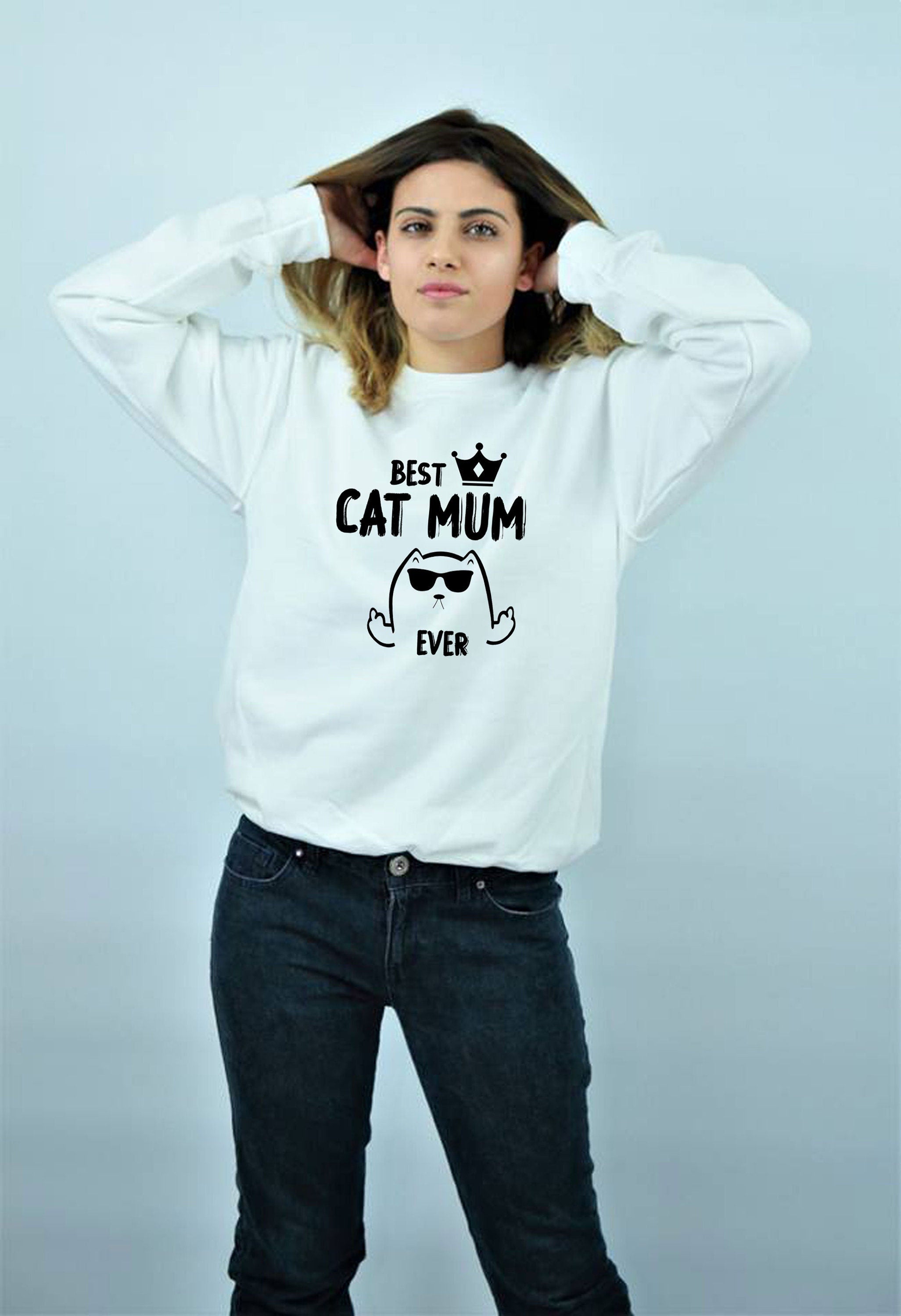 Best cat mum sweatshirt jumper sweater shirt cat lover gift cat mum gift birthday gift for women christmas present funny