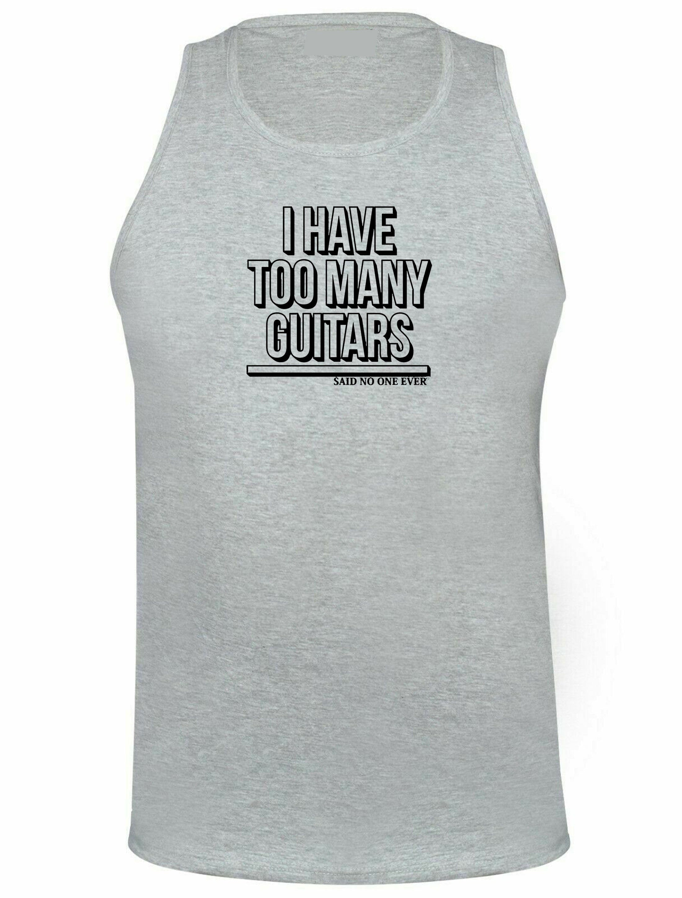 Mens i have too many guitars said no one ever vest vests top tank gym workout guitar rock music guitar lover musician funny christmas gift