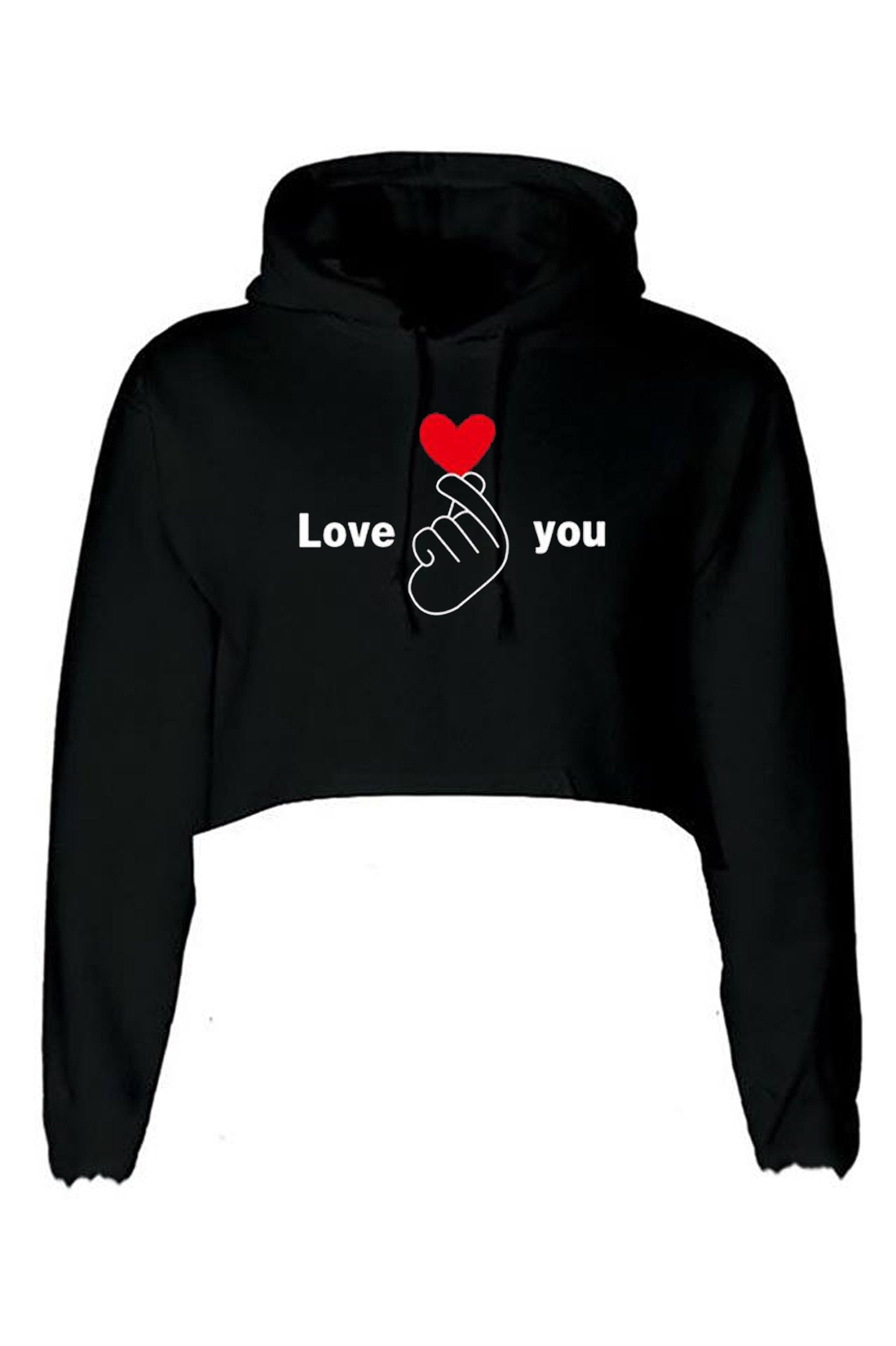 Love you crop top crop tops croptops hoodie hoody hood hooded long sleeve valentines ladies gift for womens gf birthday wedding anniversary